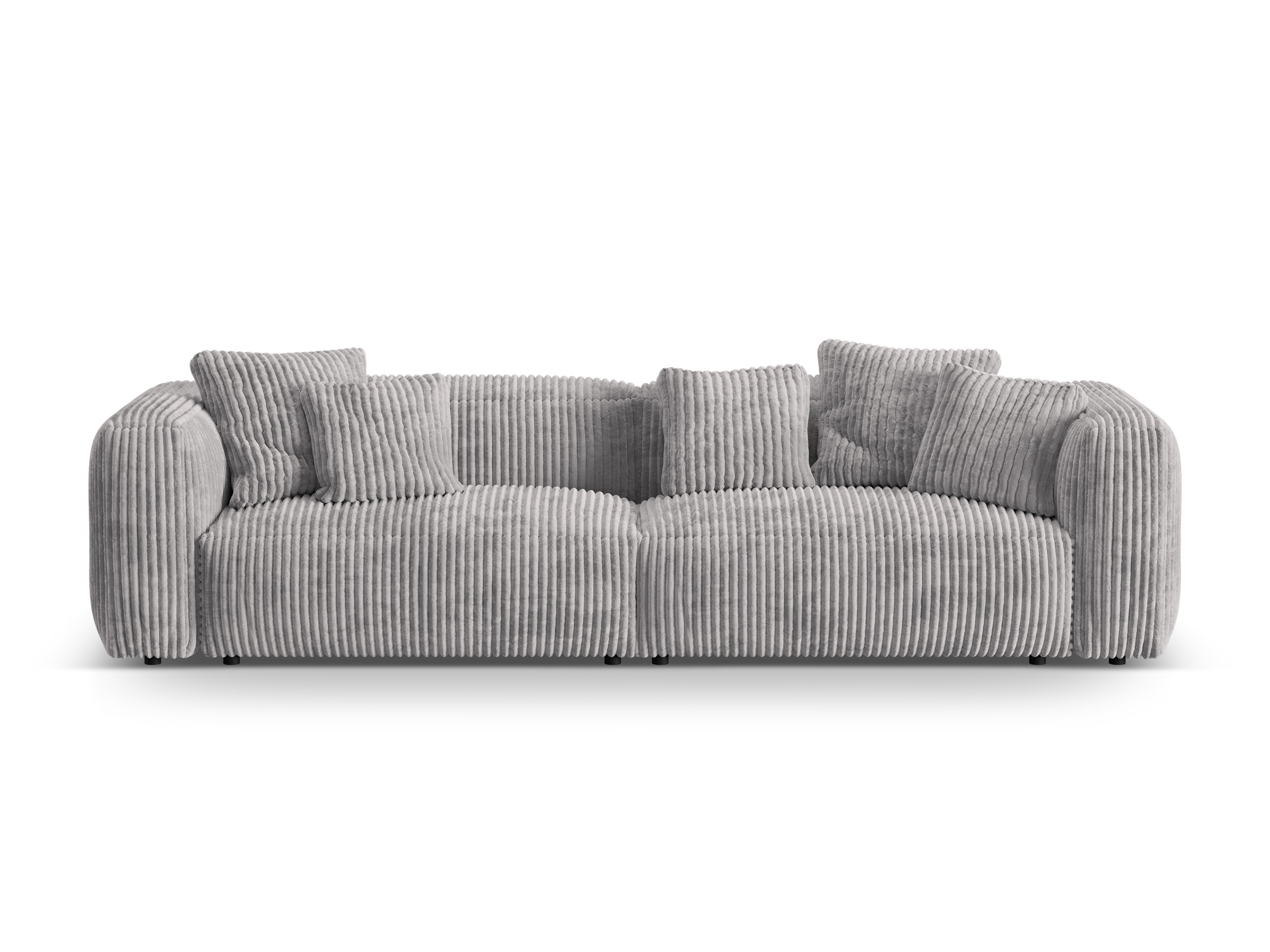 4-seater sofa Martina light gray corduroy