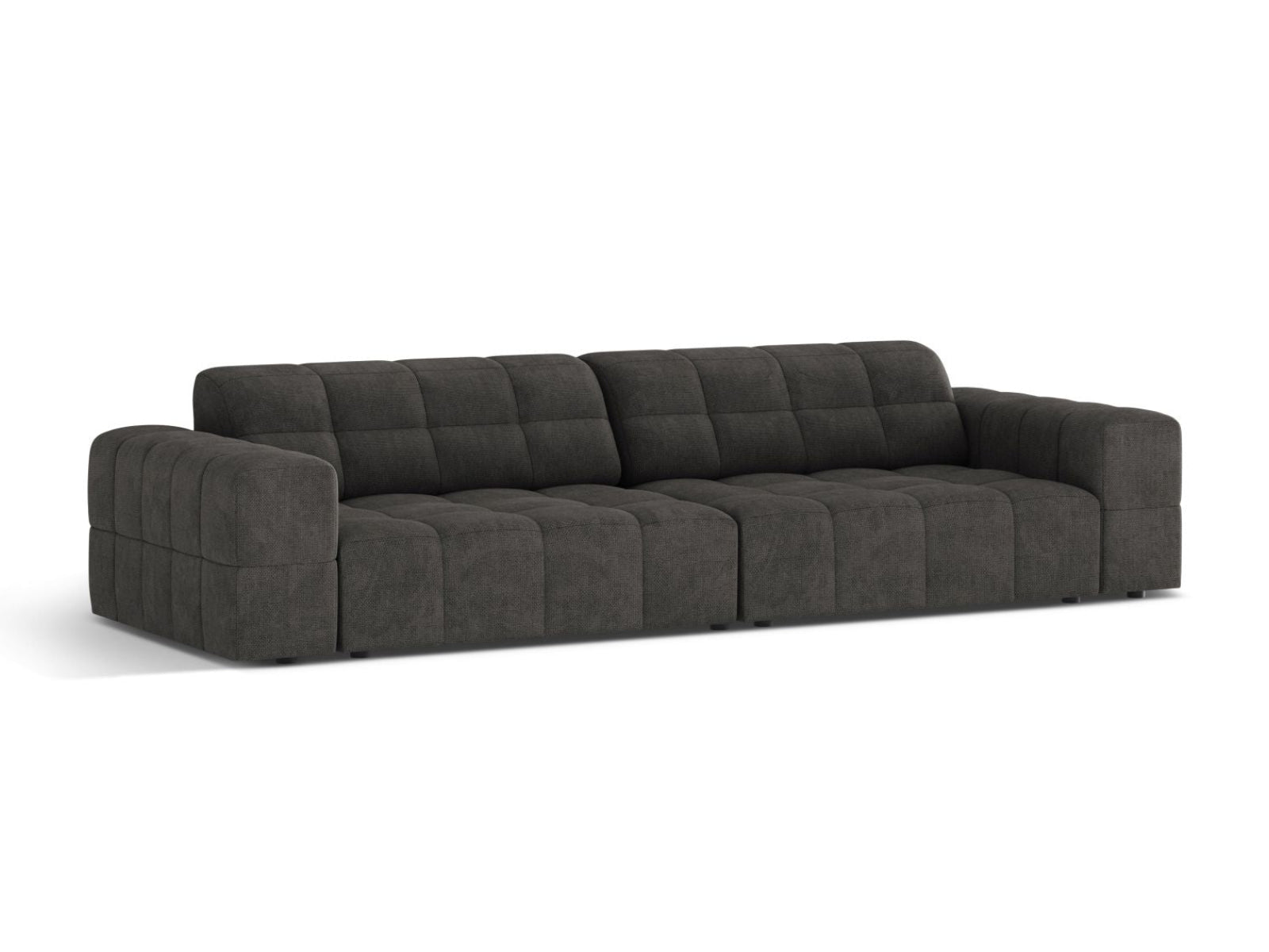 Sofa 4-osobowa JENNIFER grafitowy szenil – ujęcie boczne