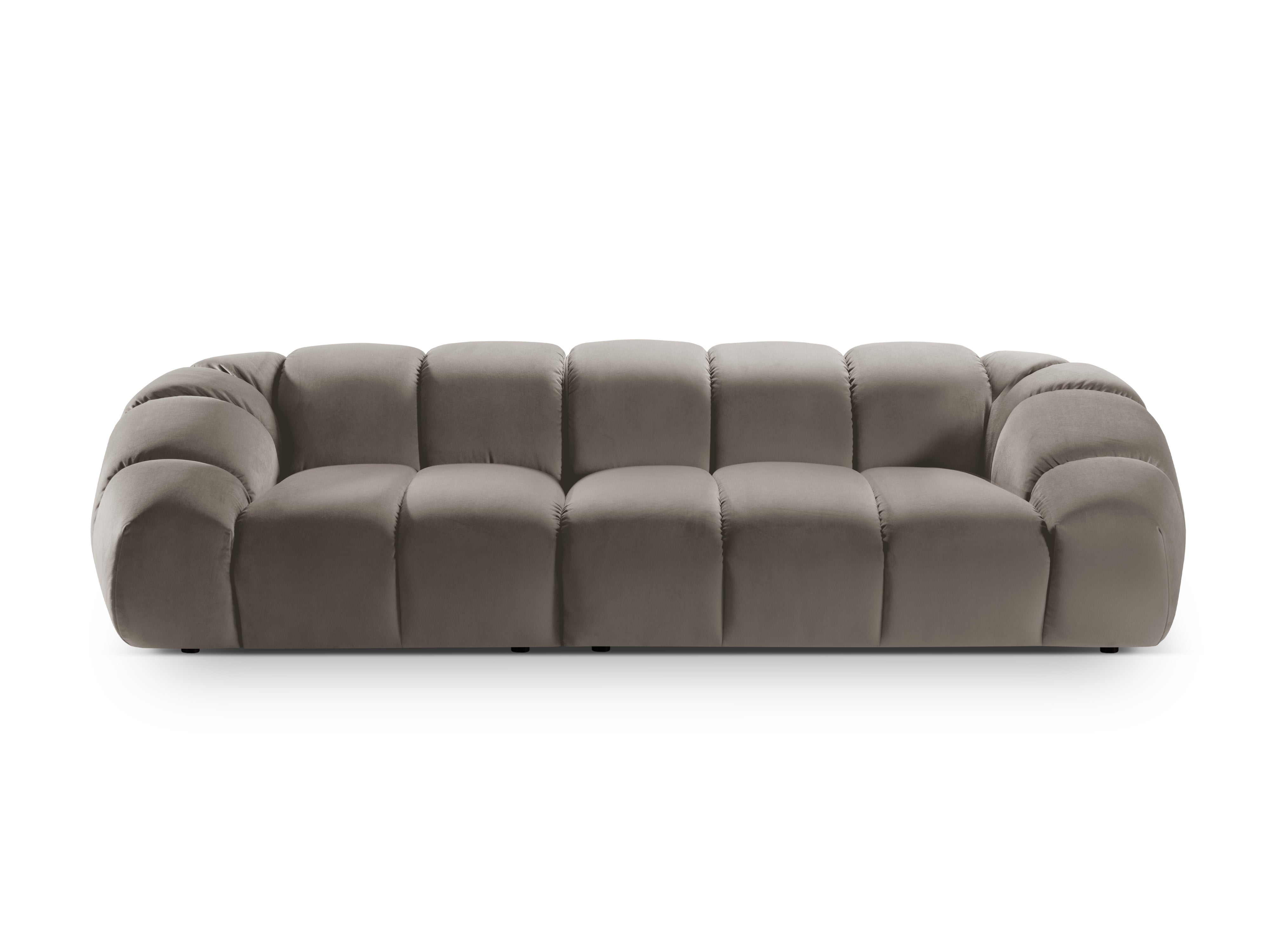 Sofa sametová 4-osobová DIANA šedohnědá