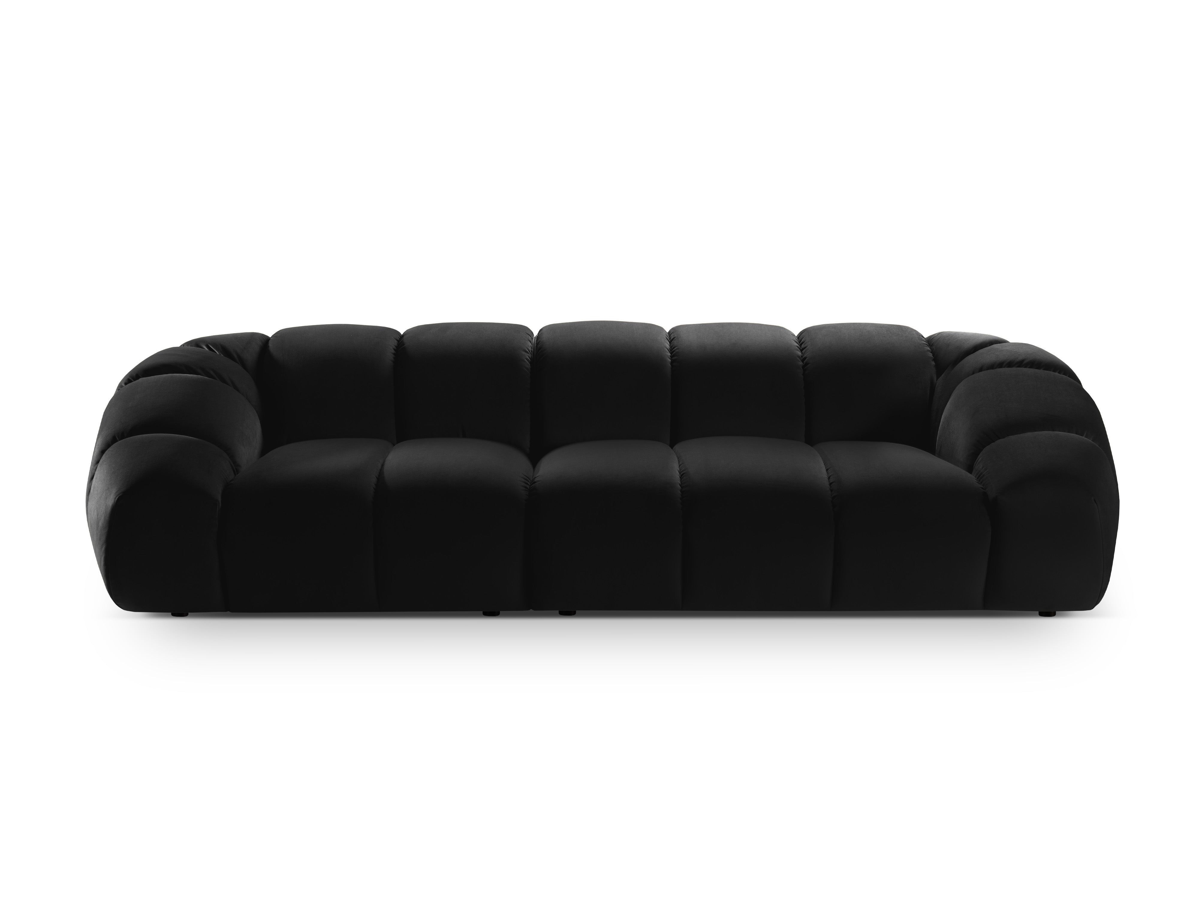 Velvet sofa for 4 people DIANA black