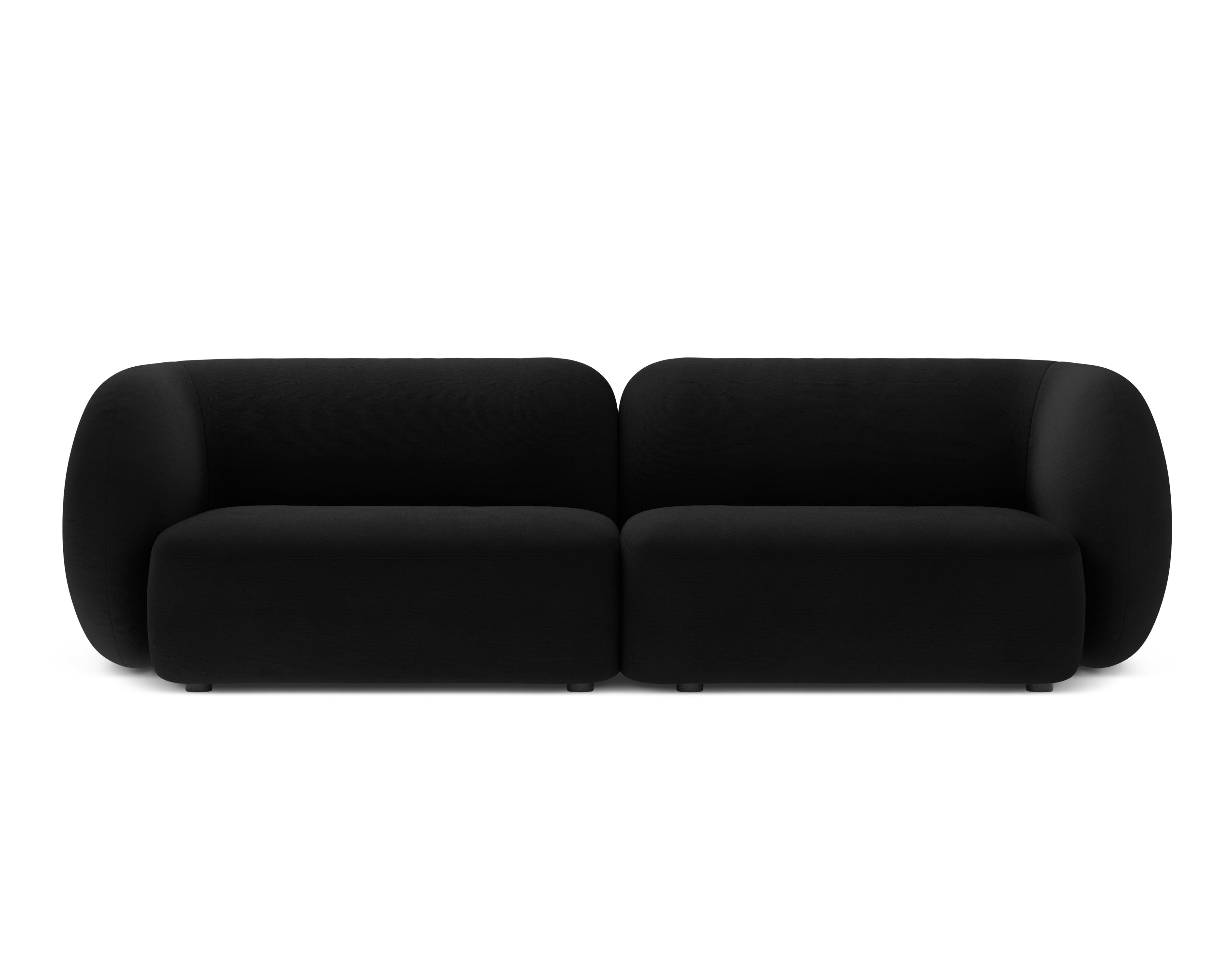 Sofa pro čtyři osoby, sametová KATE, černá