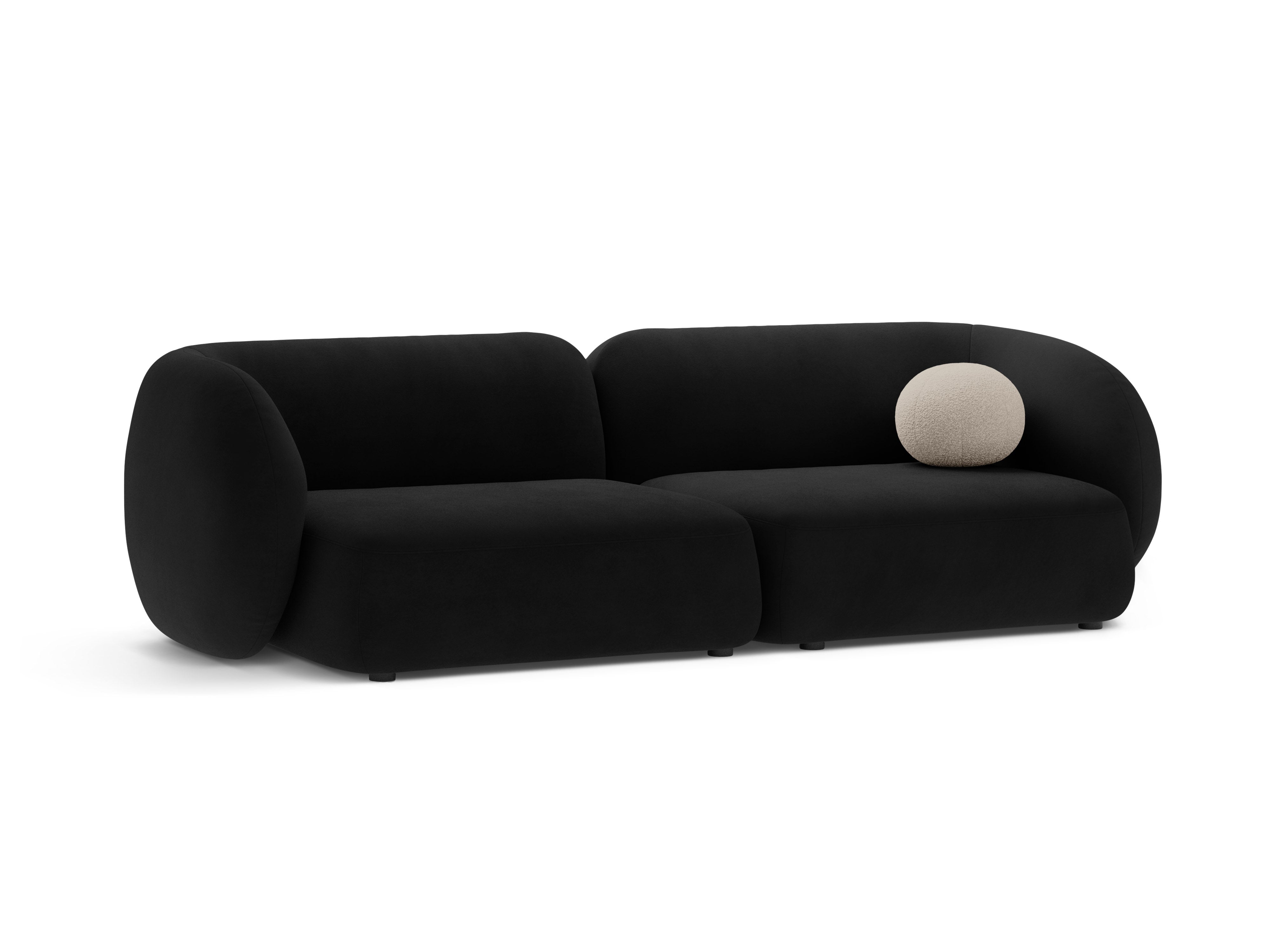 Sofa pro čtyři osoby, sametová KATE, černá