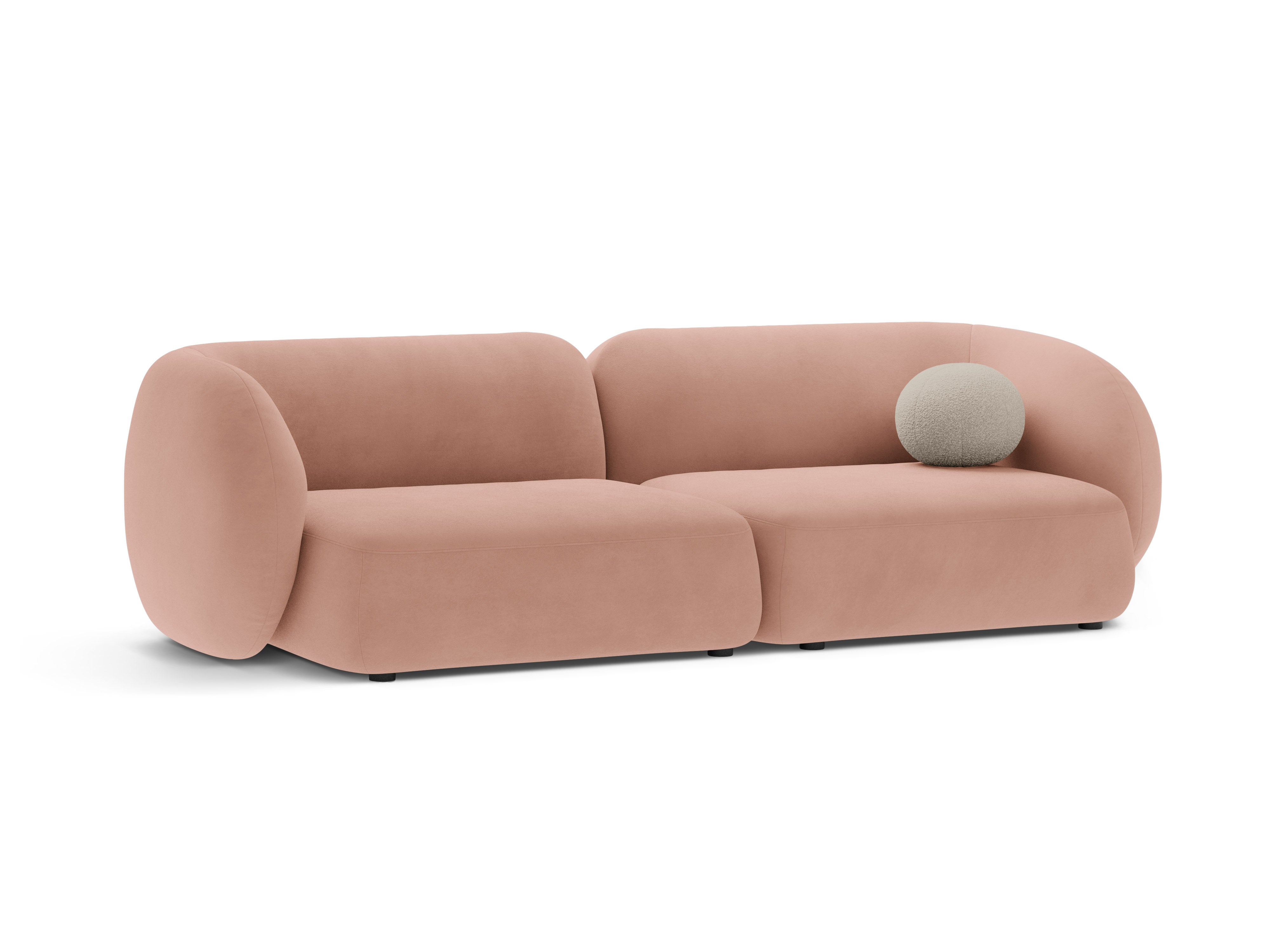Sofa pro 4 osoby sametová KATE růžová