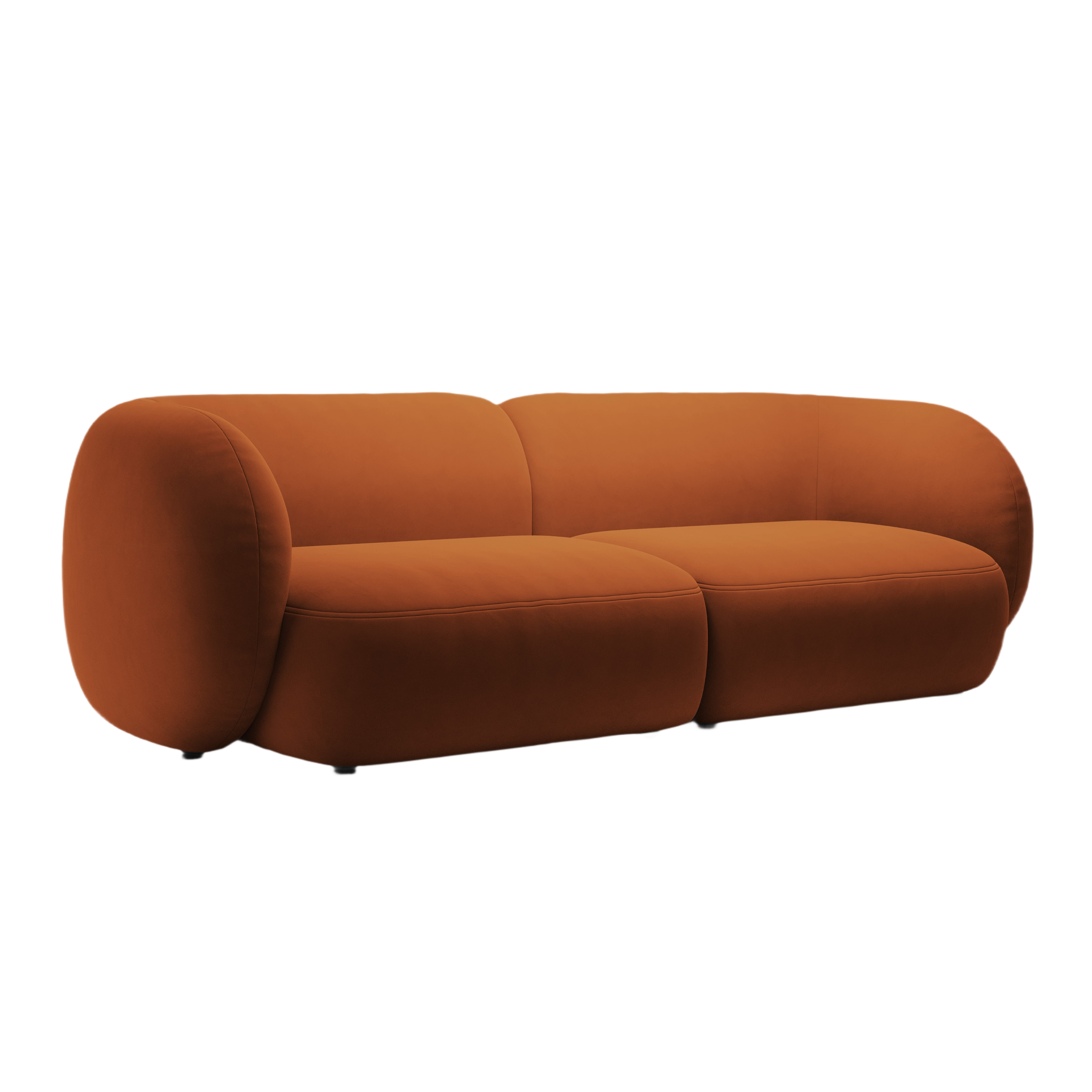 4-seater velvet sofa KATE terracotta