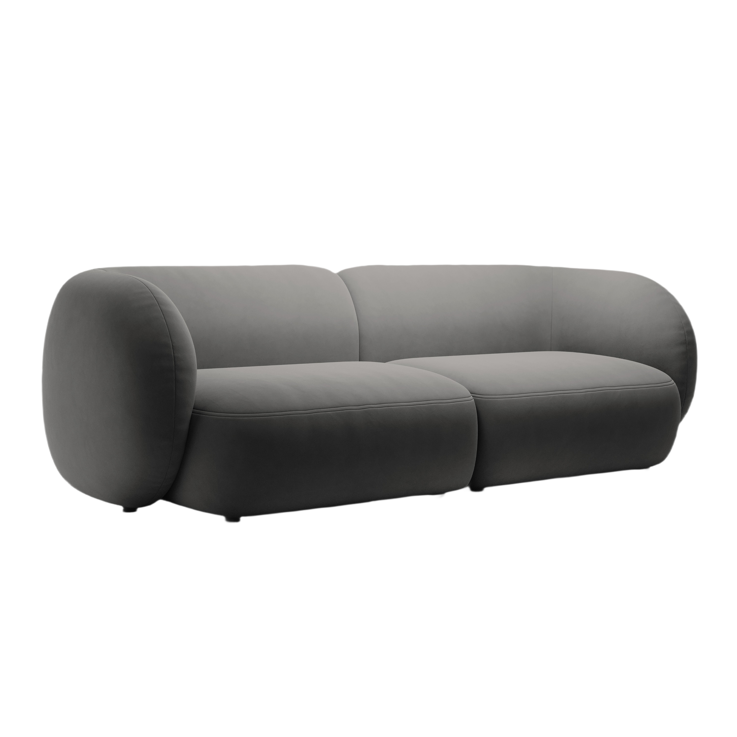 4-seater velvet sofa KATE dark gray