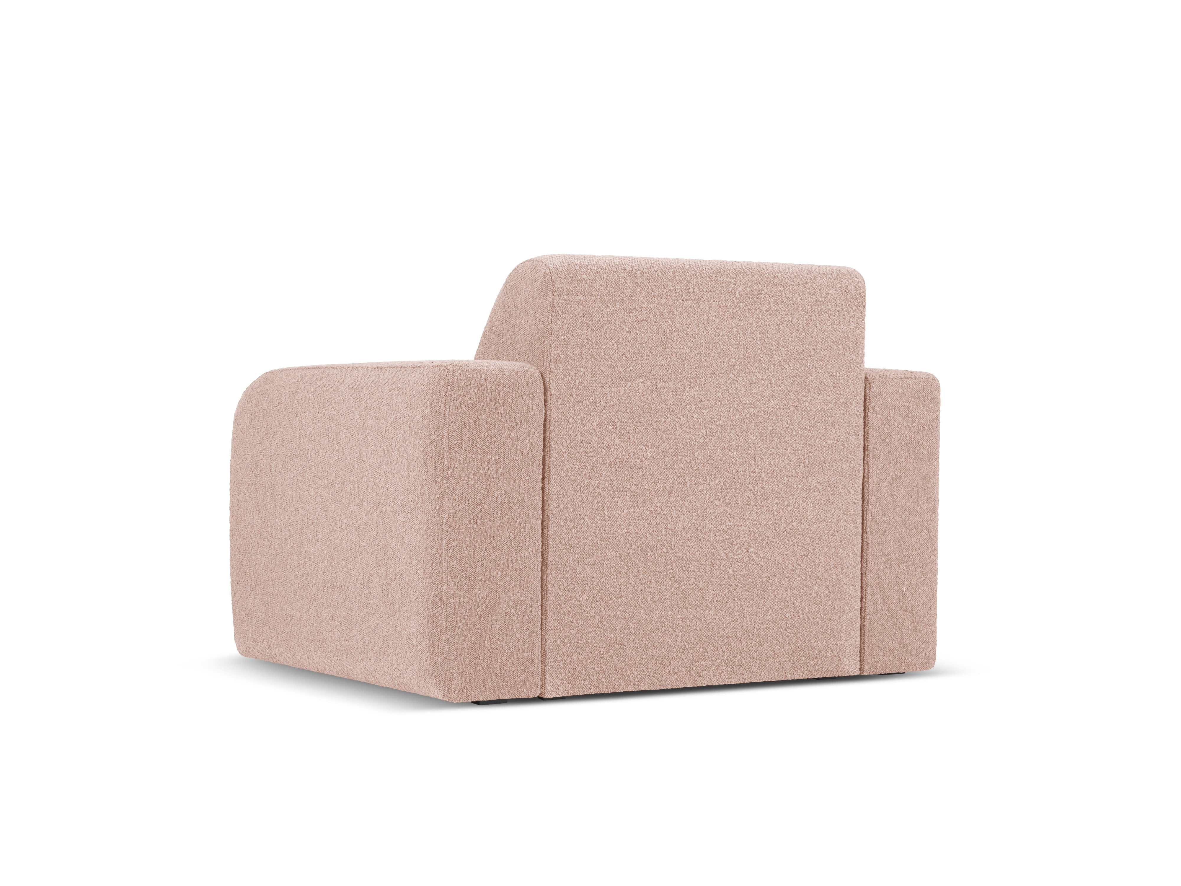 Fotel w tkaninie boucle MOLINO pudrowy róż – Micadoni