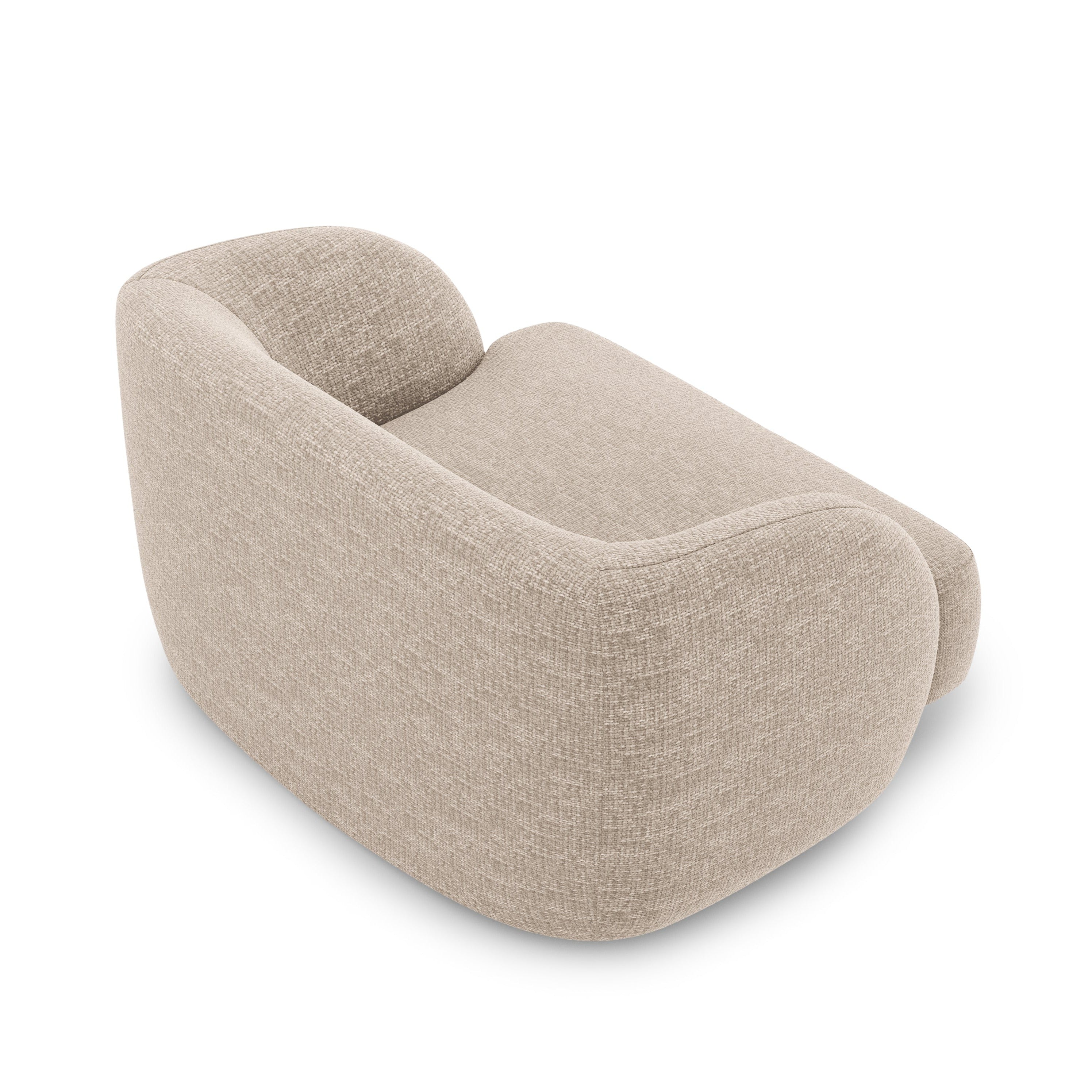 Fotel w tkaninie szenilowej MILEY beżowy Micadoni    Eye on Design