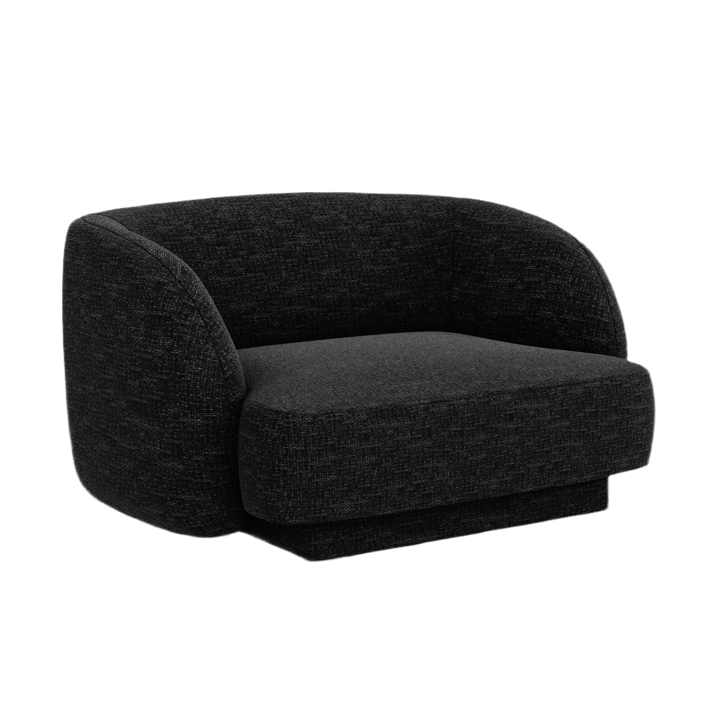 MILEY Armchair Black Chenille Silky