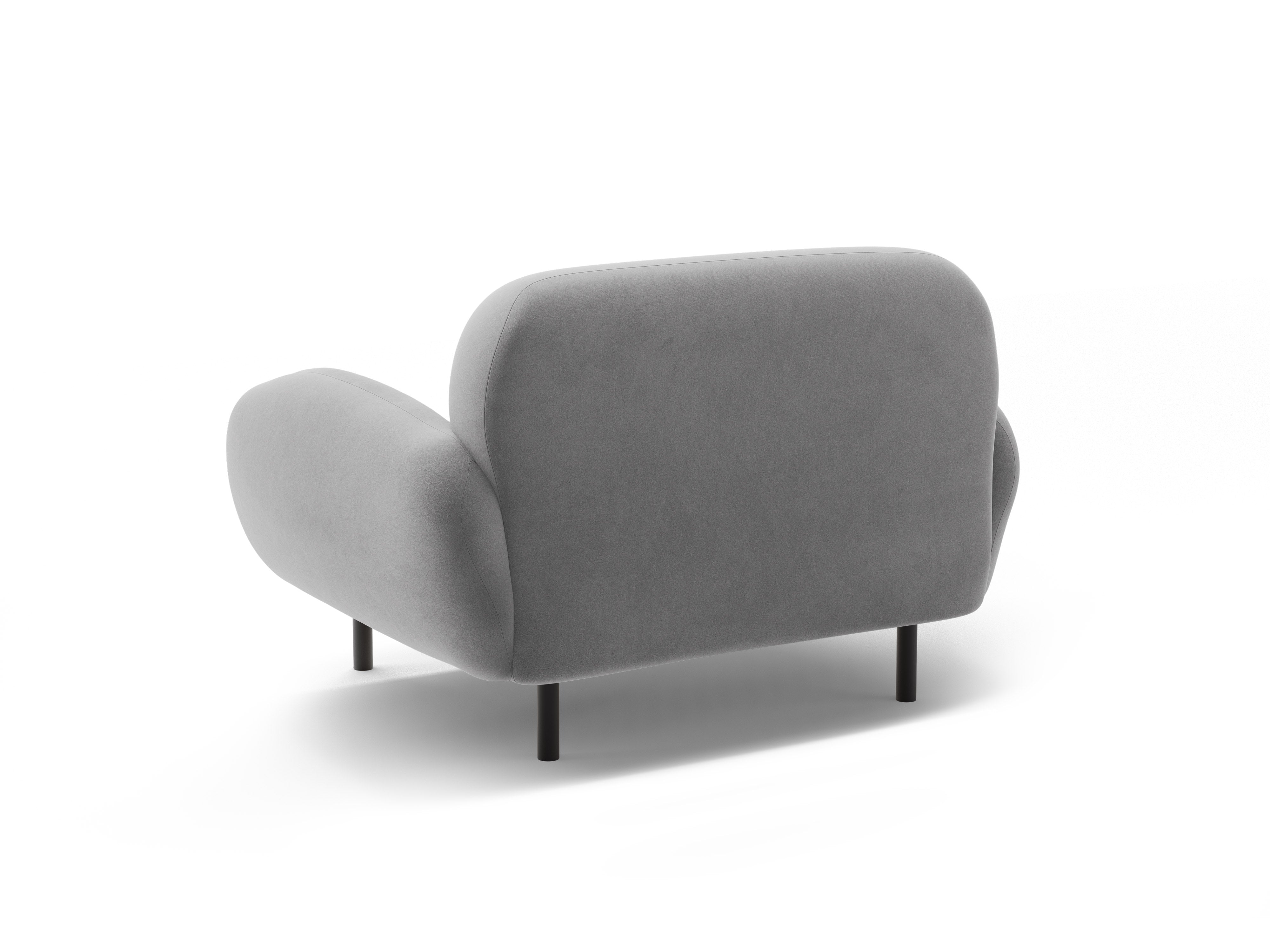 Light Gray Velvet Armchair POPPY