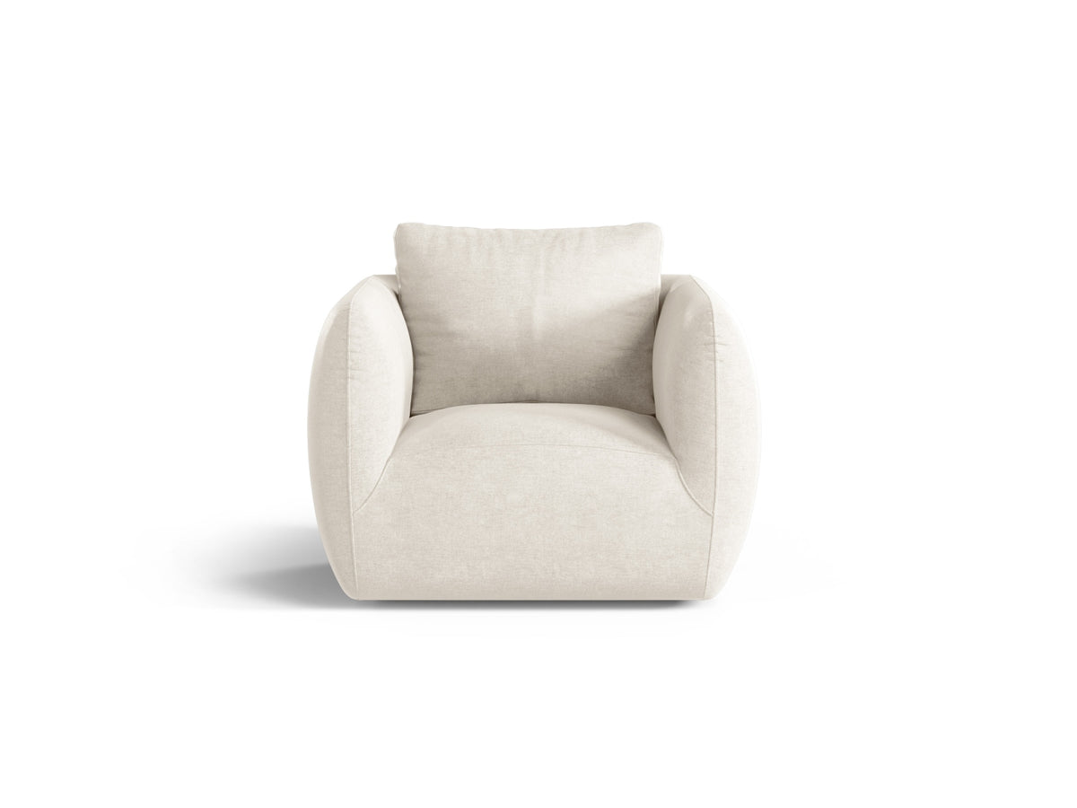 Fotel IGA kość słoniowa ze srebrną podstawą – Micadoni