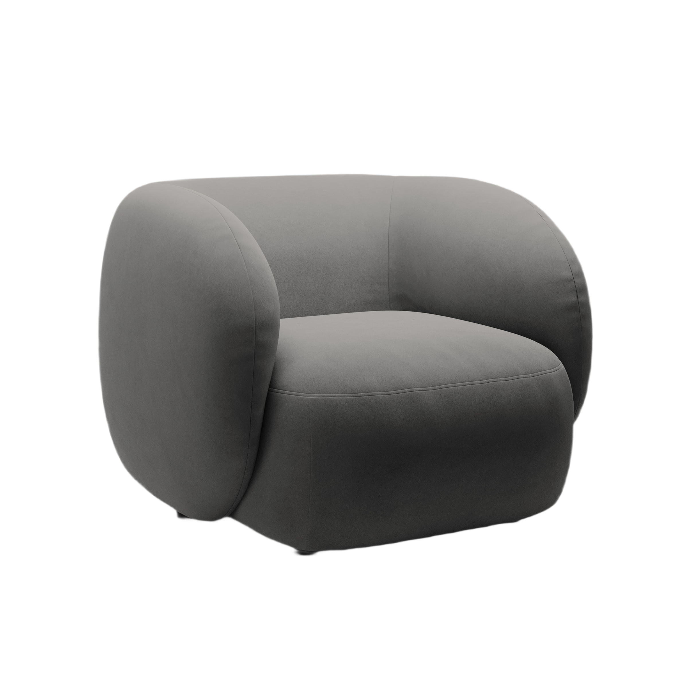 Velvet armchair KATE dark gray