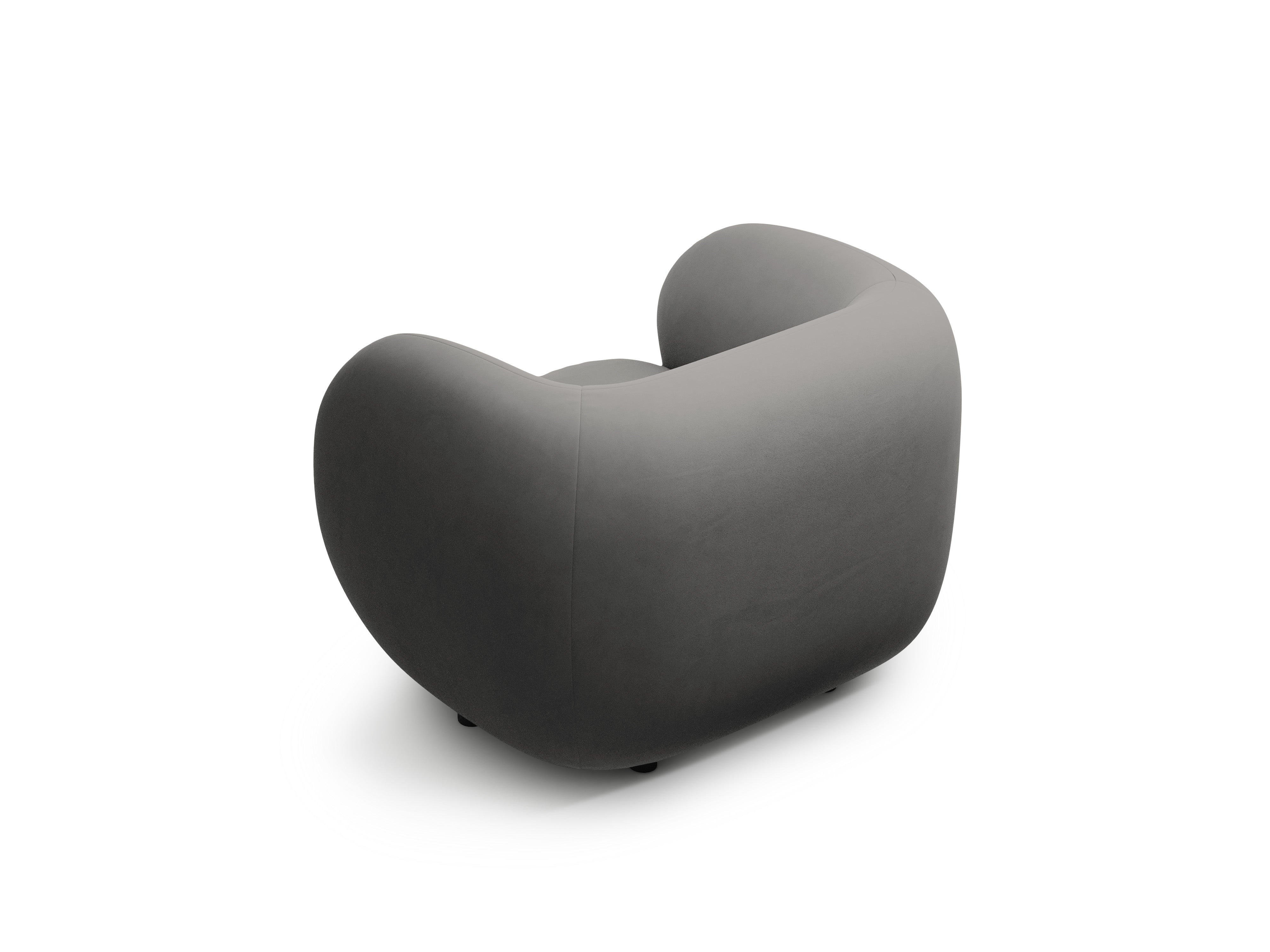 Velvet armchair KATE dark gray