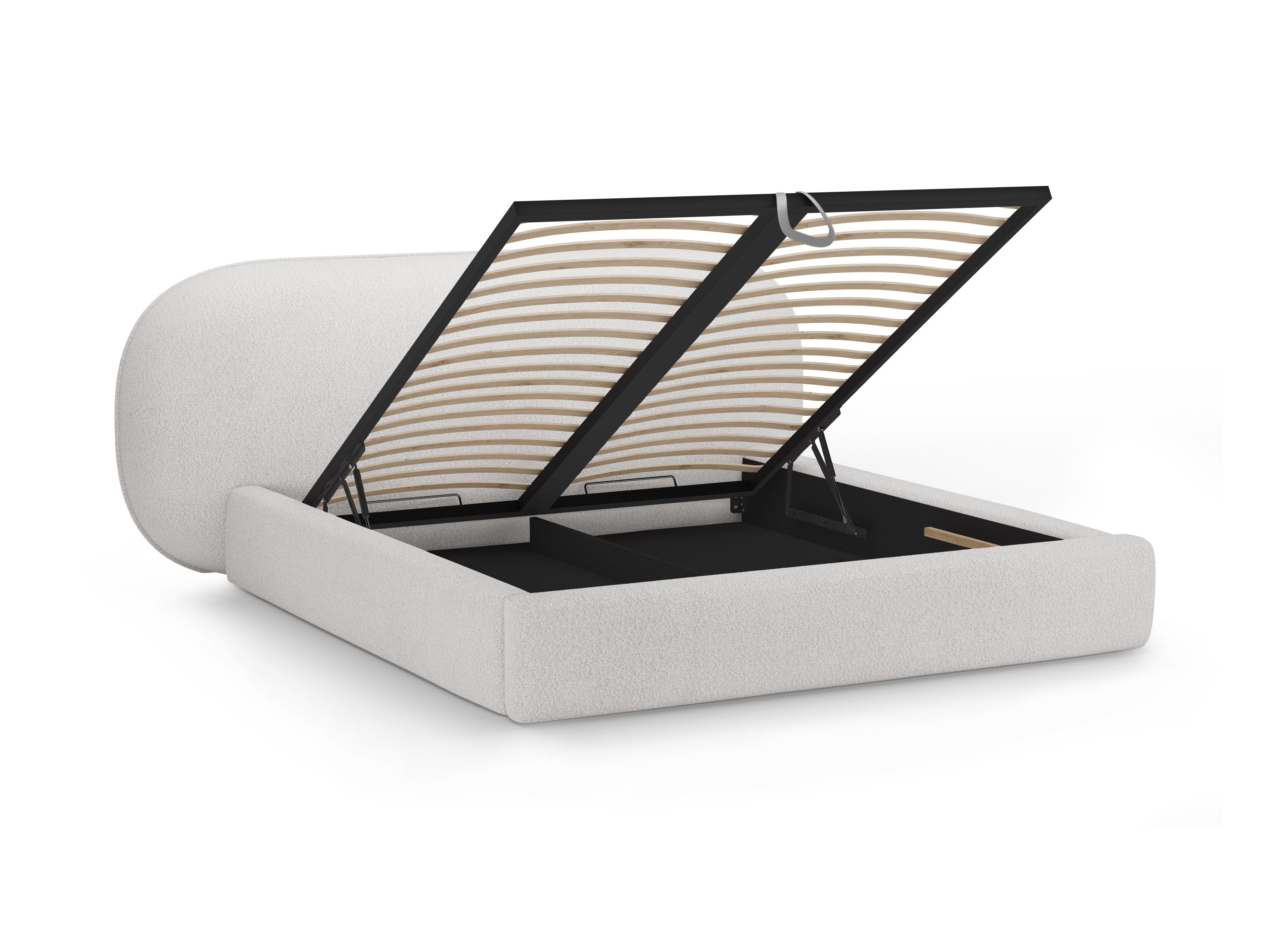 OVALO bed light gray boucle