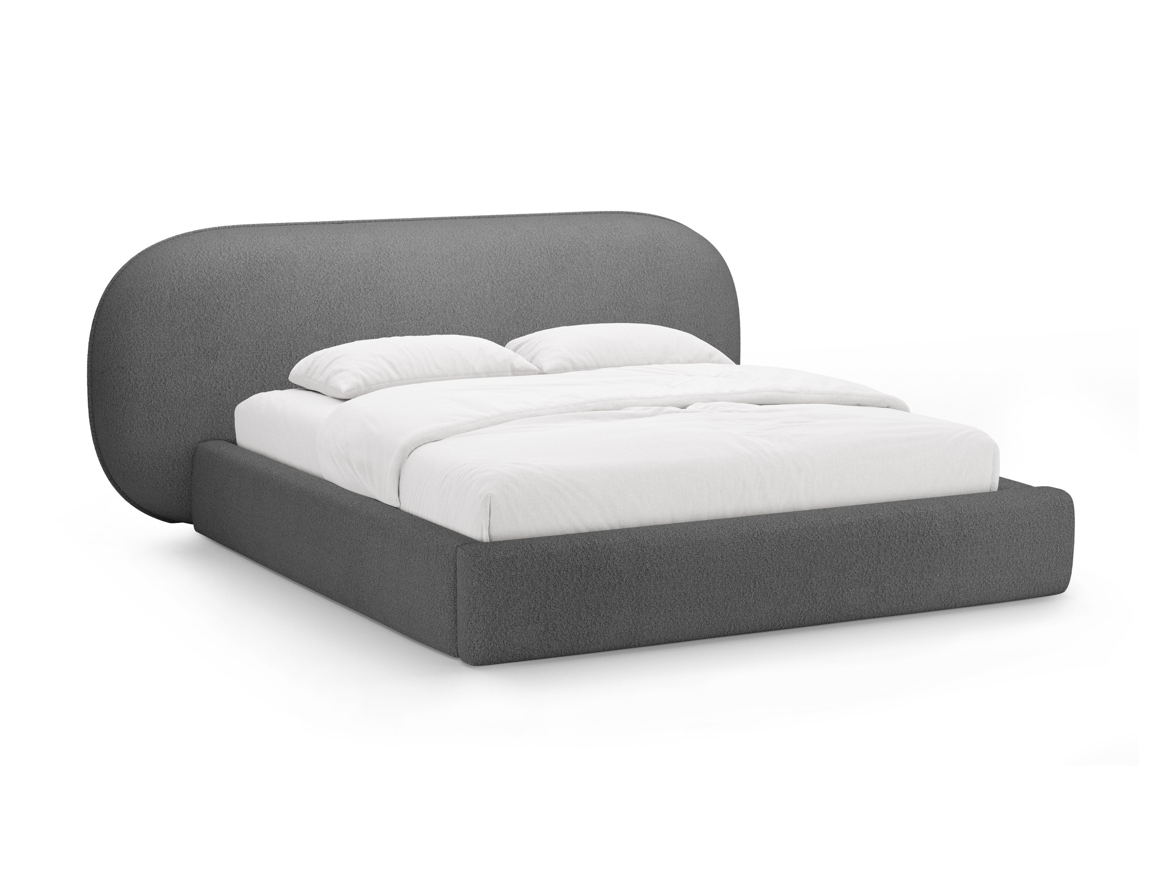 OVALO Bed in Dark Gray Boucle