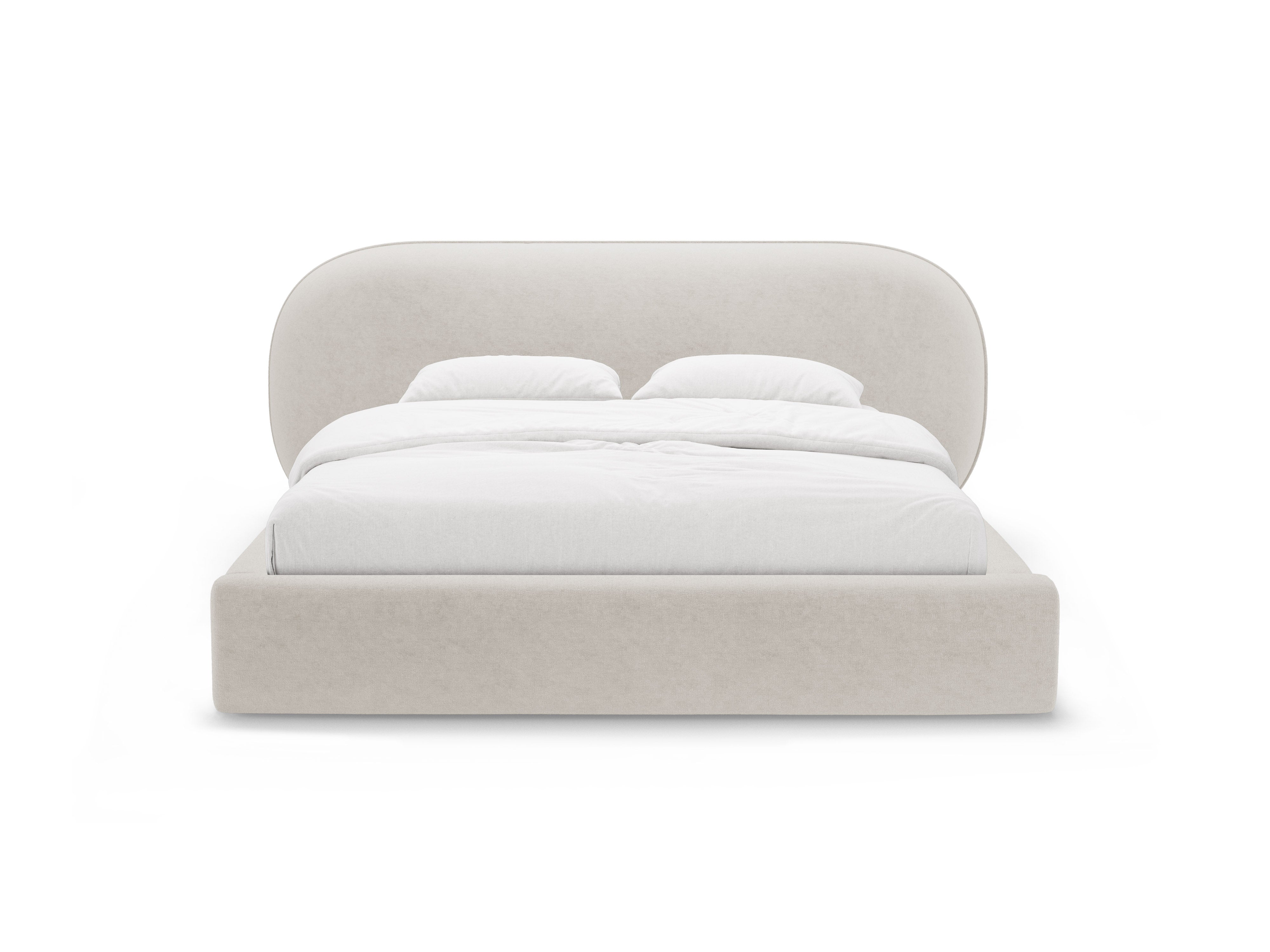 OVALO bed light beige chenille