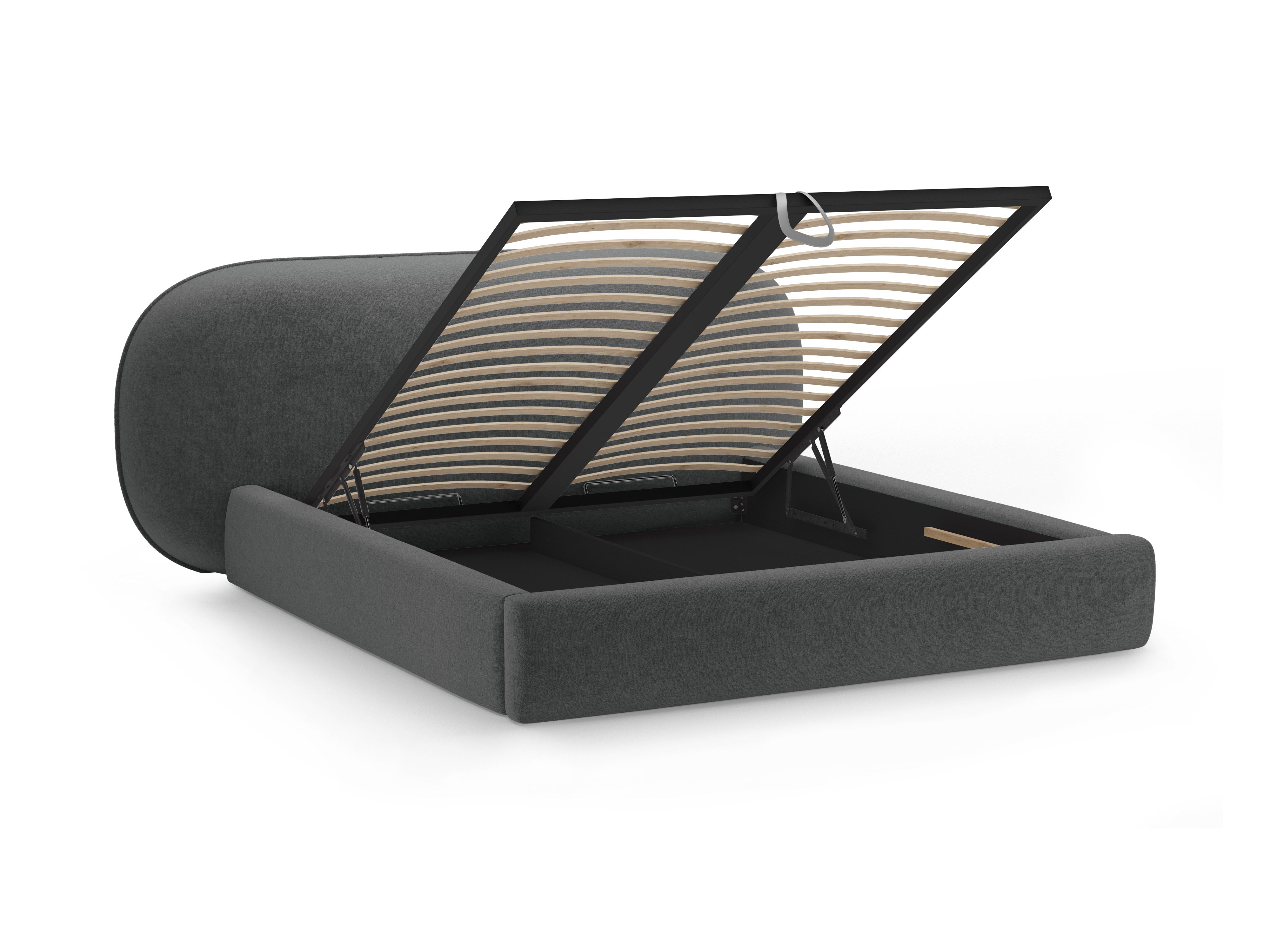 OVALO Bed Dark Gray Chenille