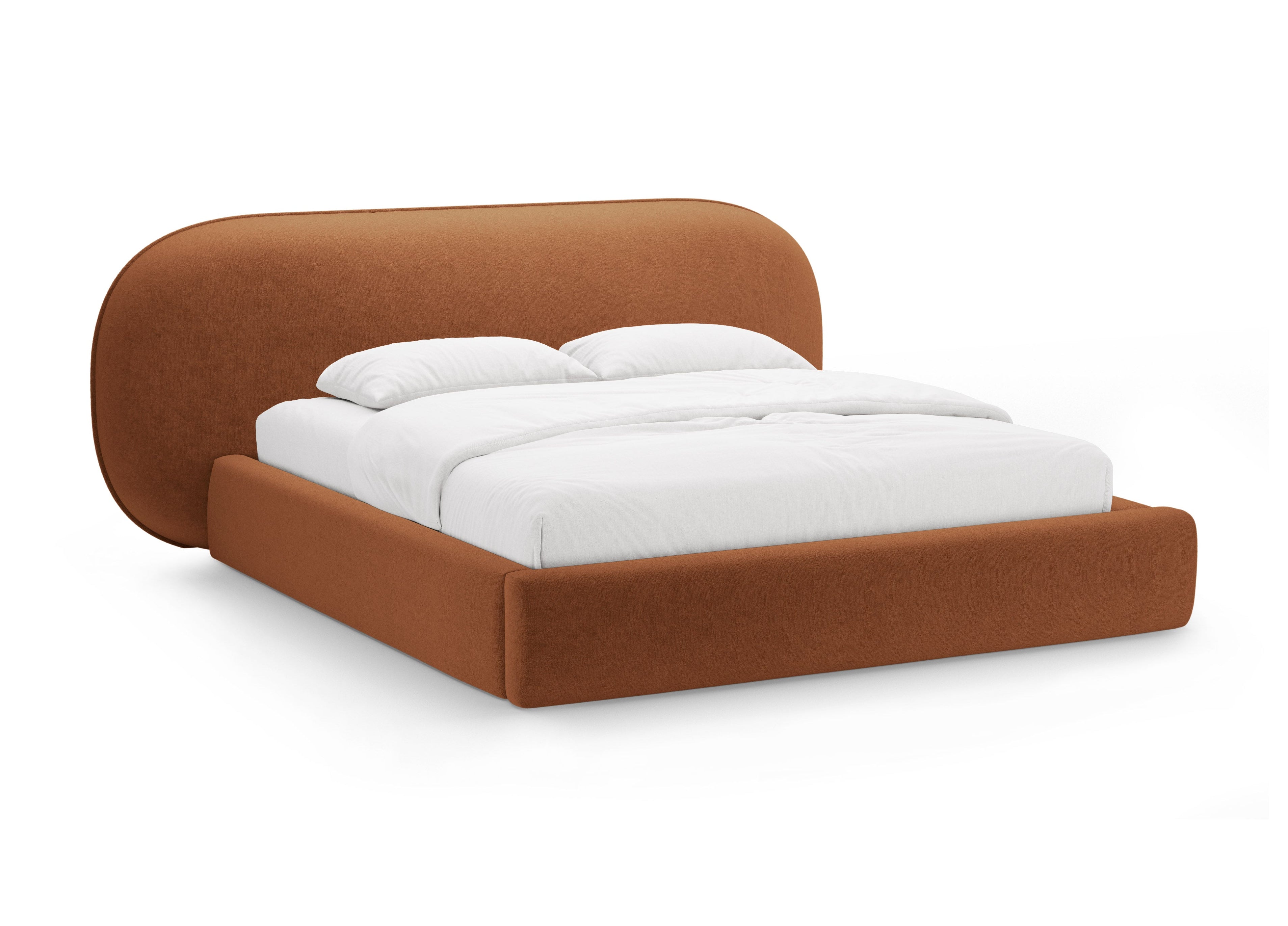 OVALO Bed Terracotta Chenille