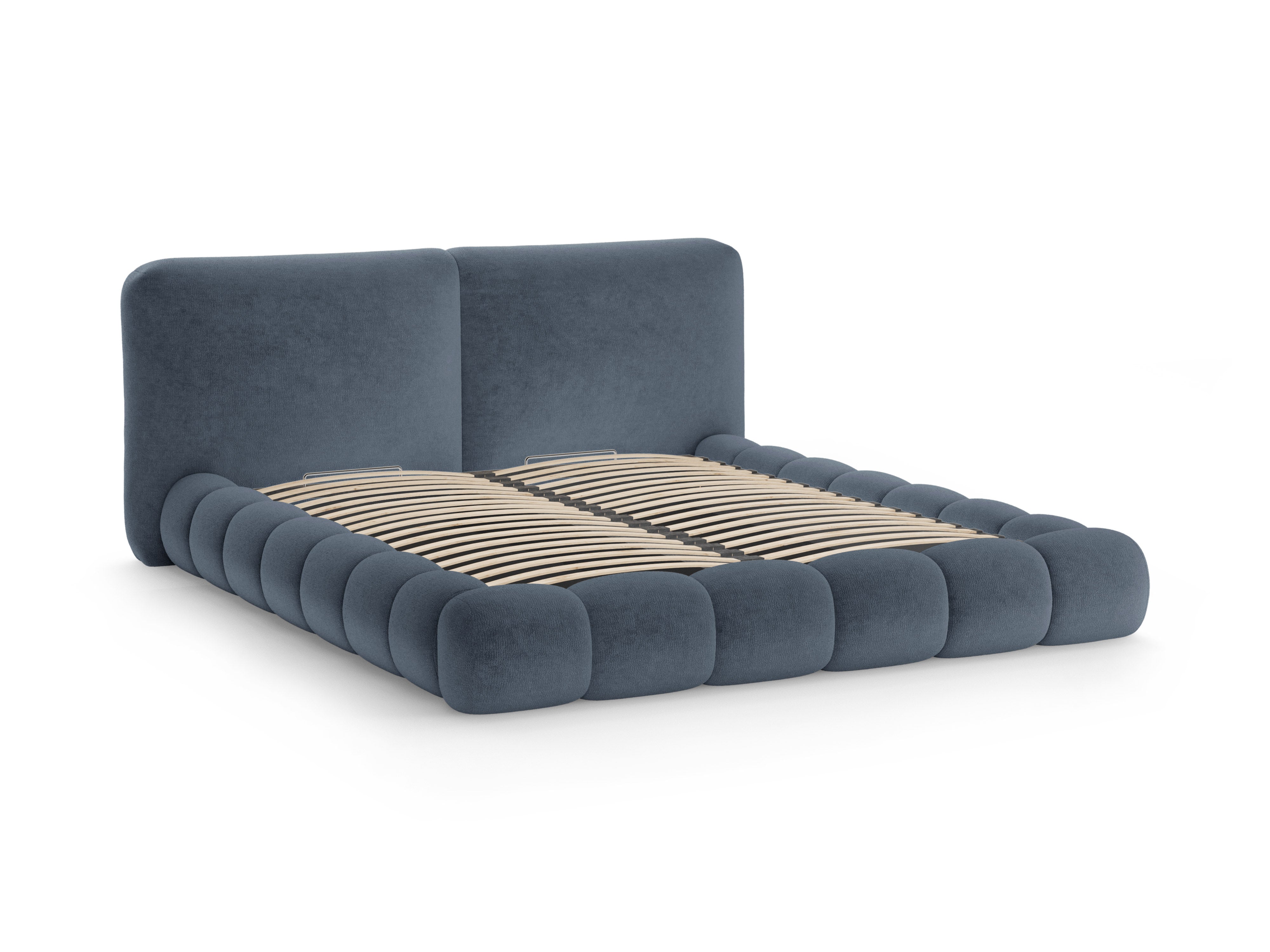 SOLANGE Bed Dark Blue Chenille