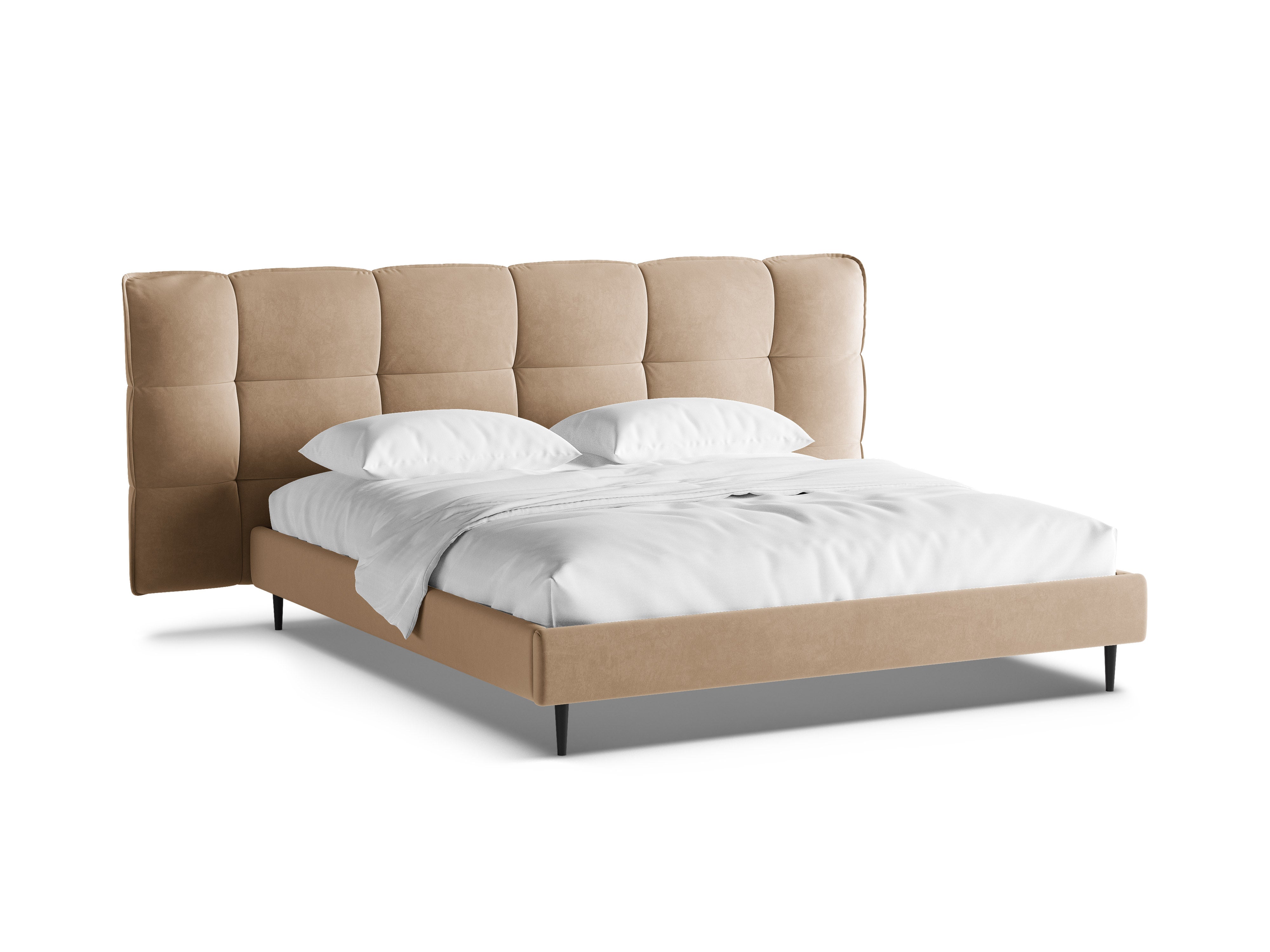 Sametová postel ERIC písková