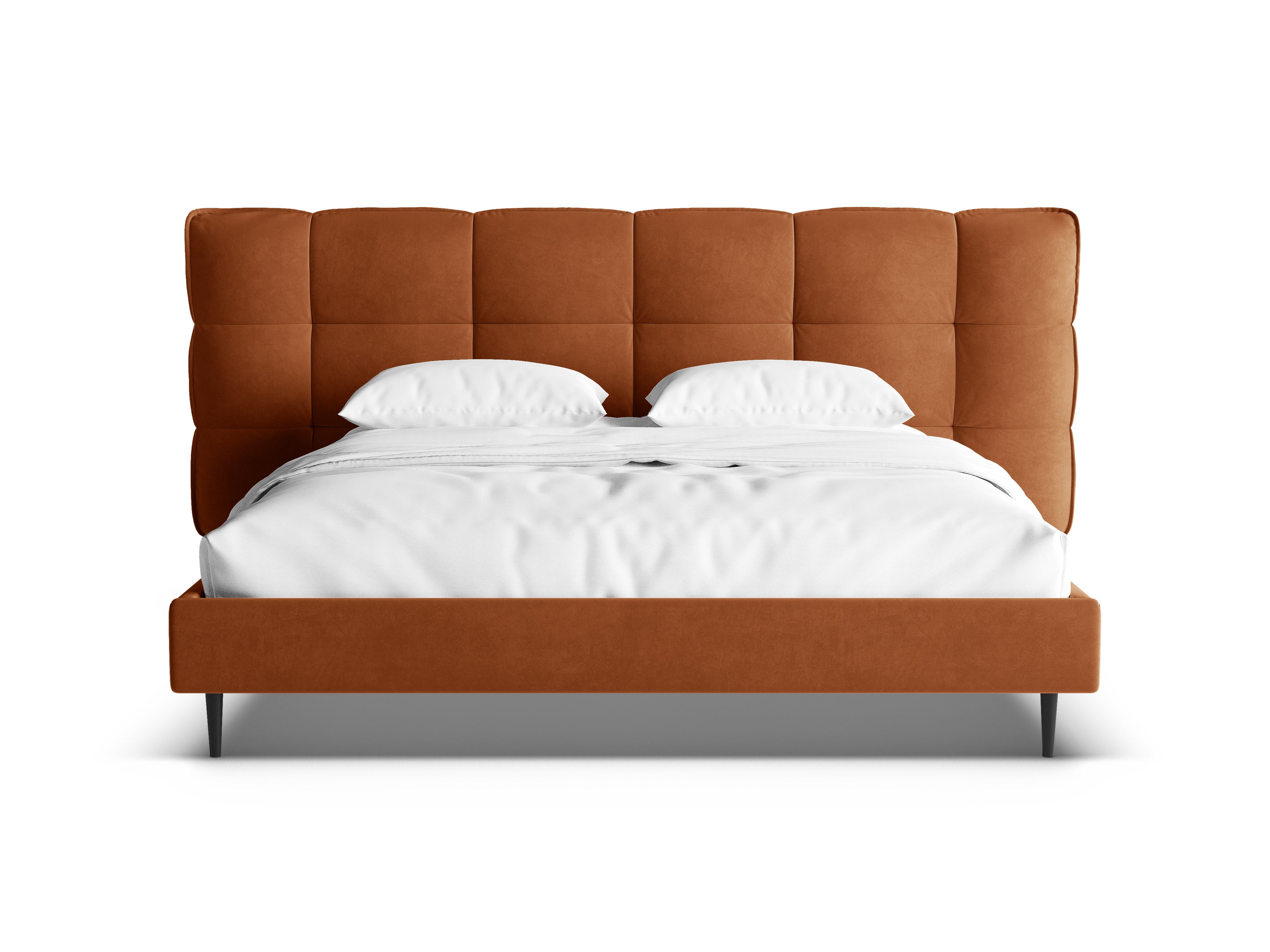 Sametová postel ERIC terakota