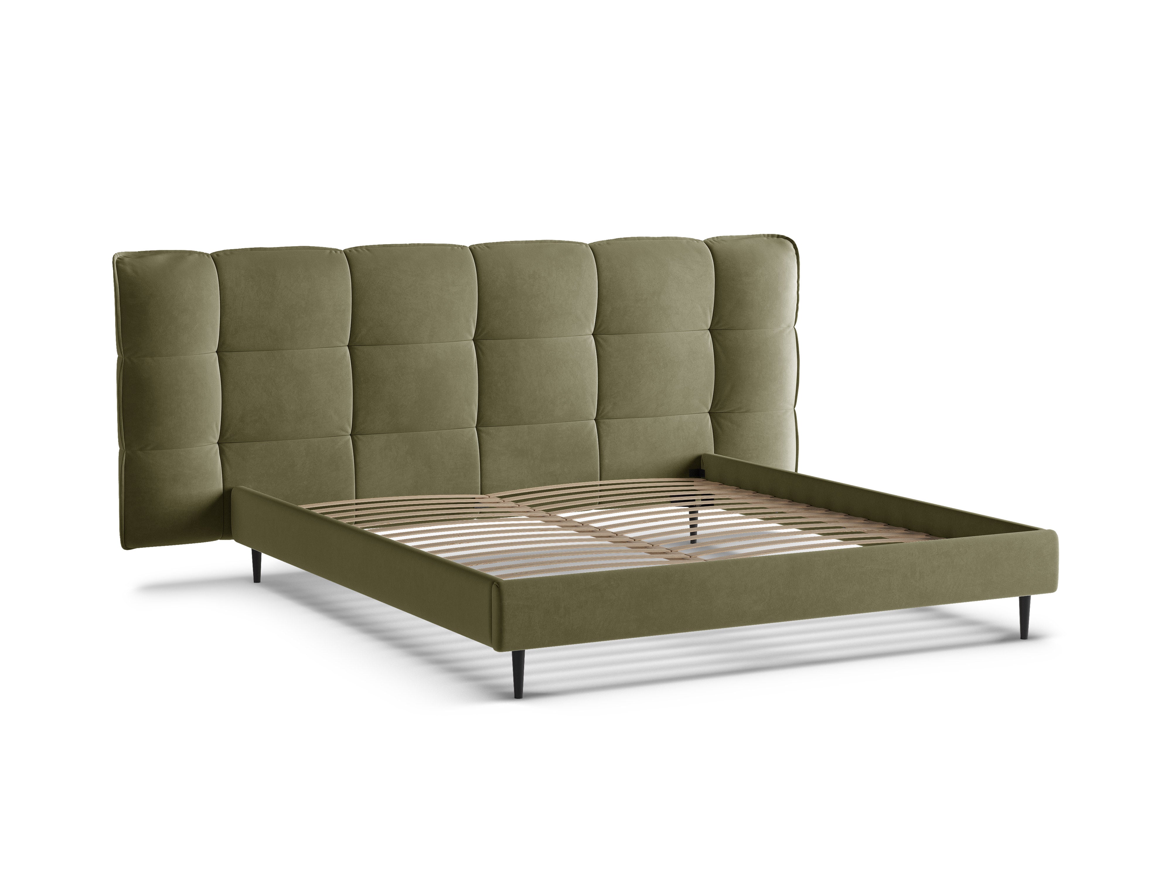 Sametová postel ERIC olivová