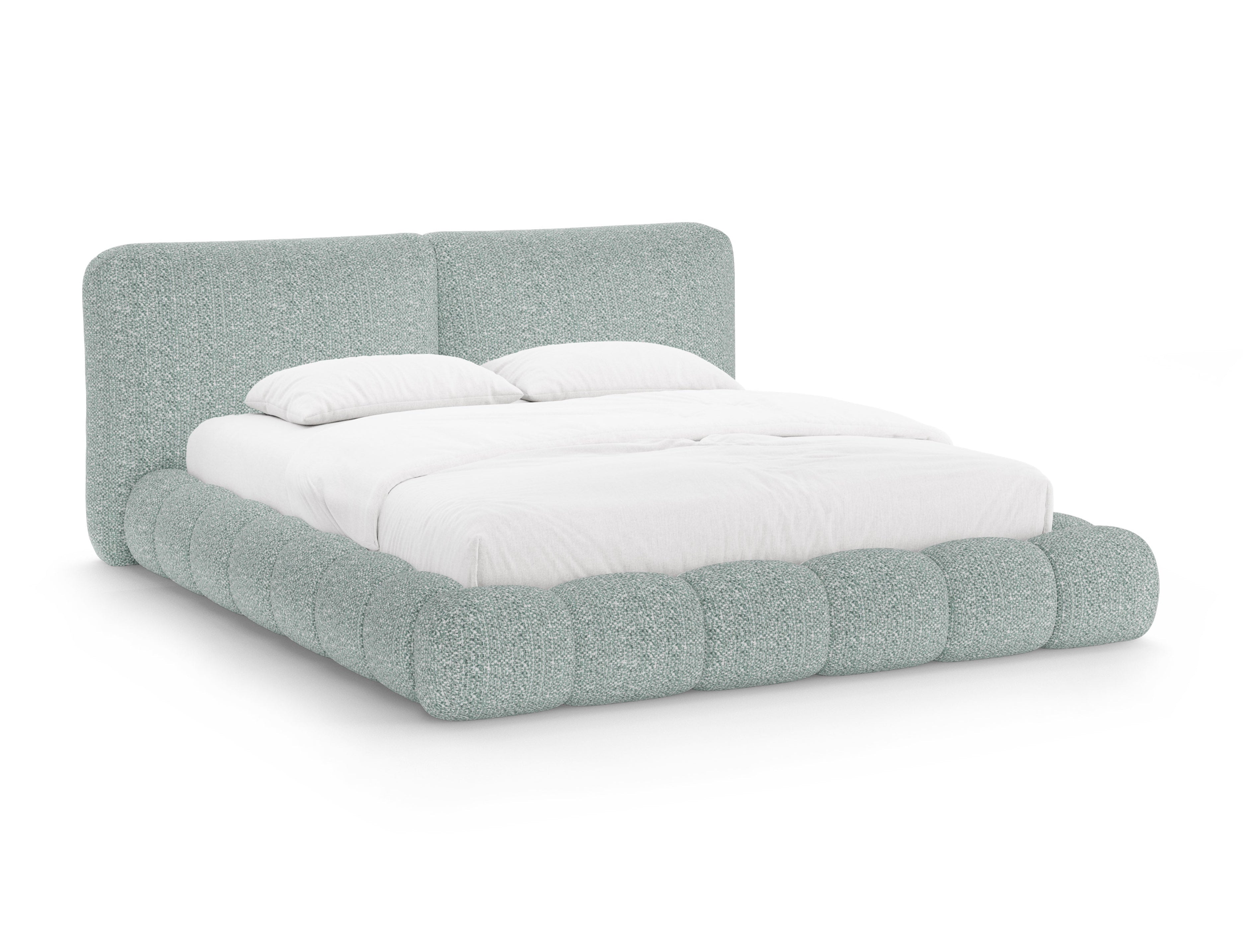 SOLANGE Bed in muted blue mélange