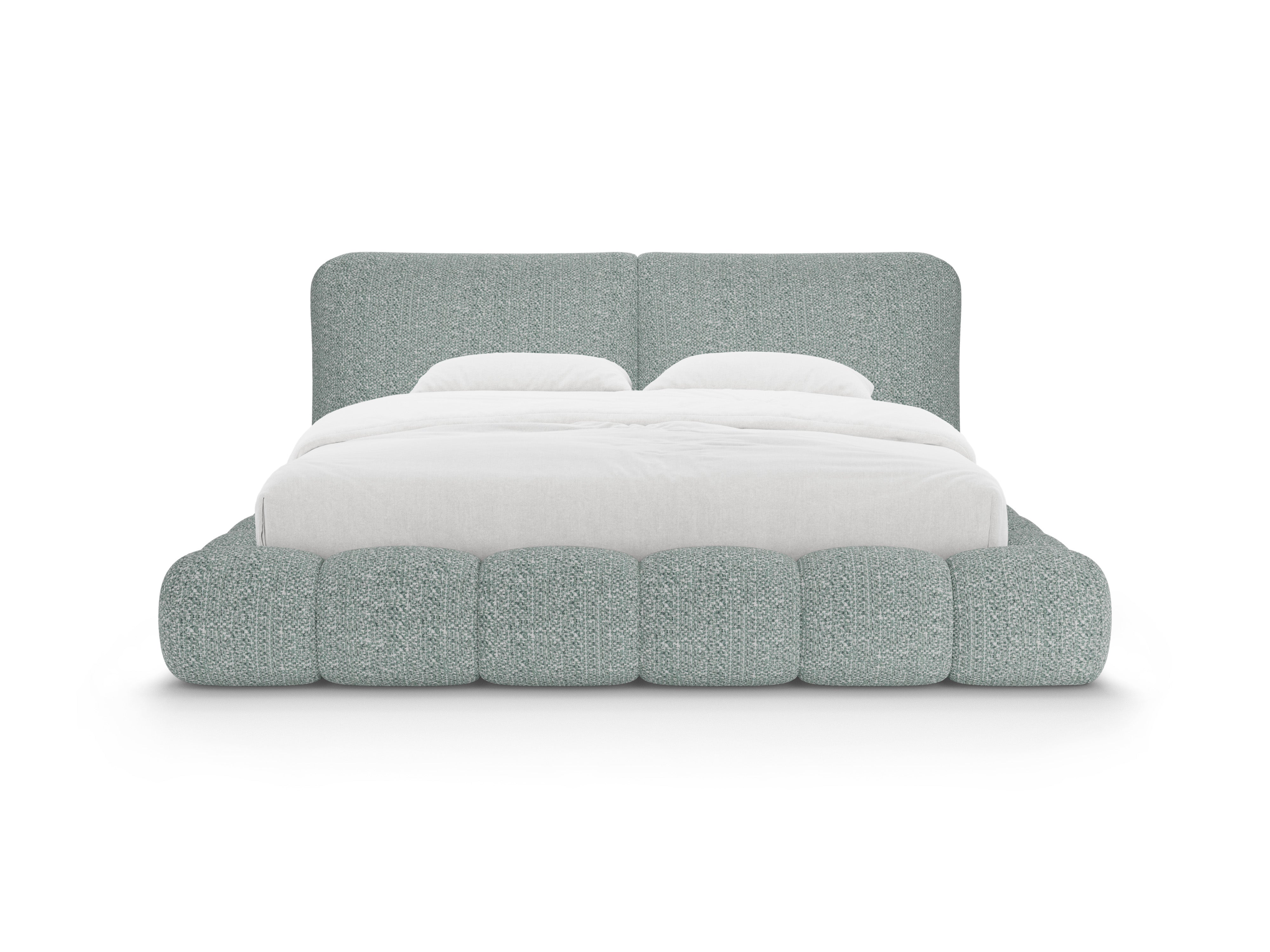 SOLANGE Bed in muted blue mélange