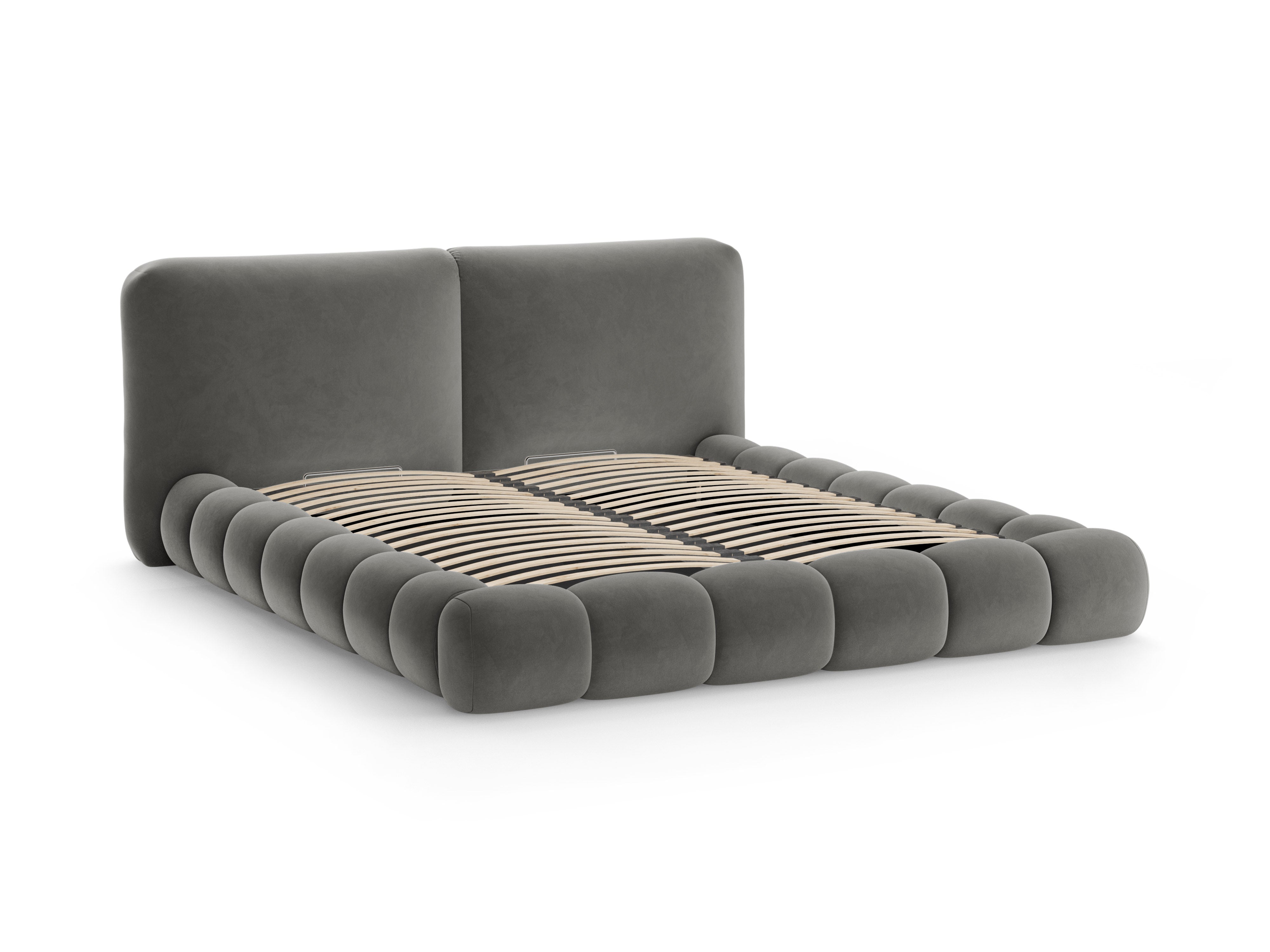 Velvet Bed SOLANGE Dark Gray