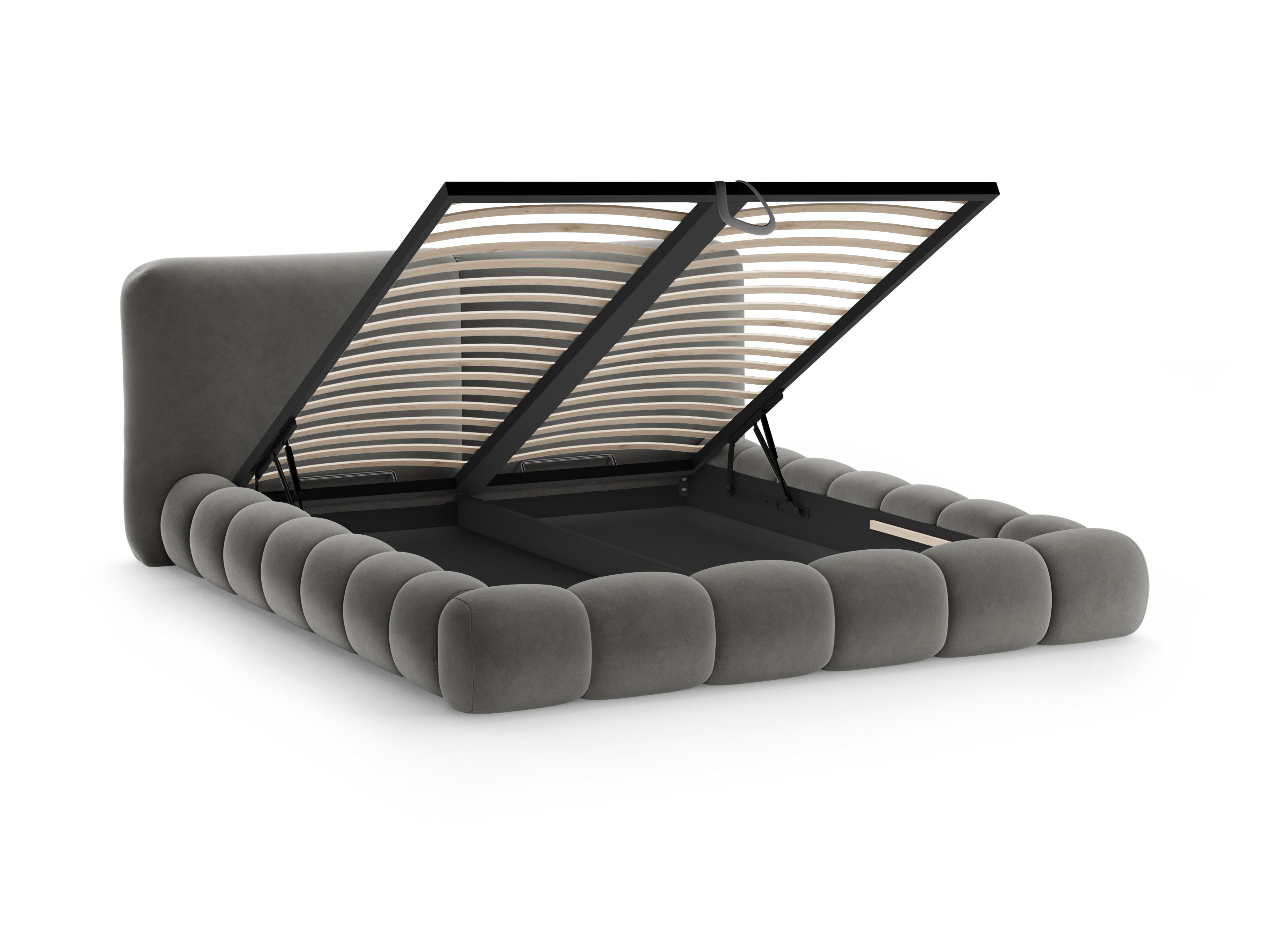 Velvet Bed SOLANGE Dark Gray