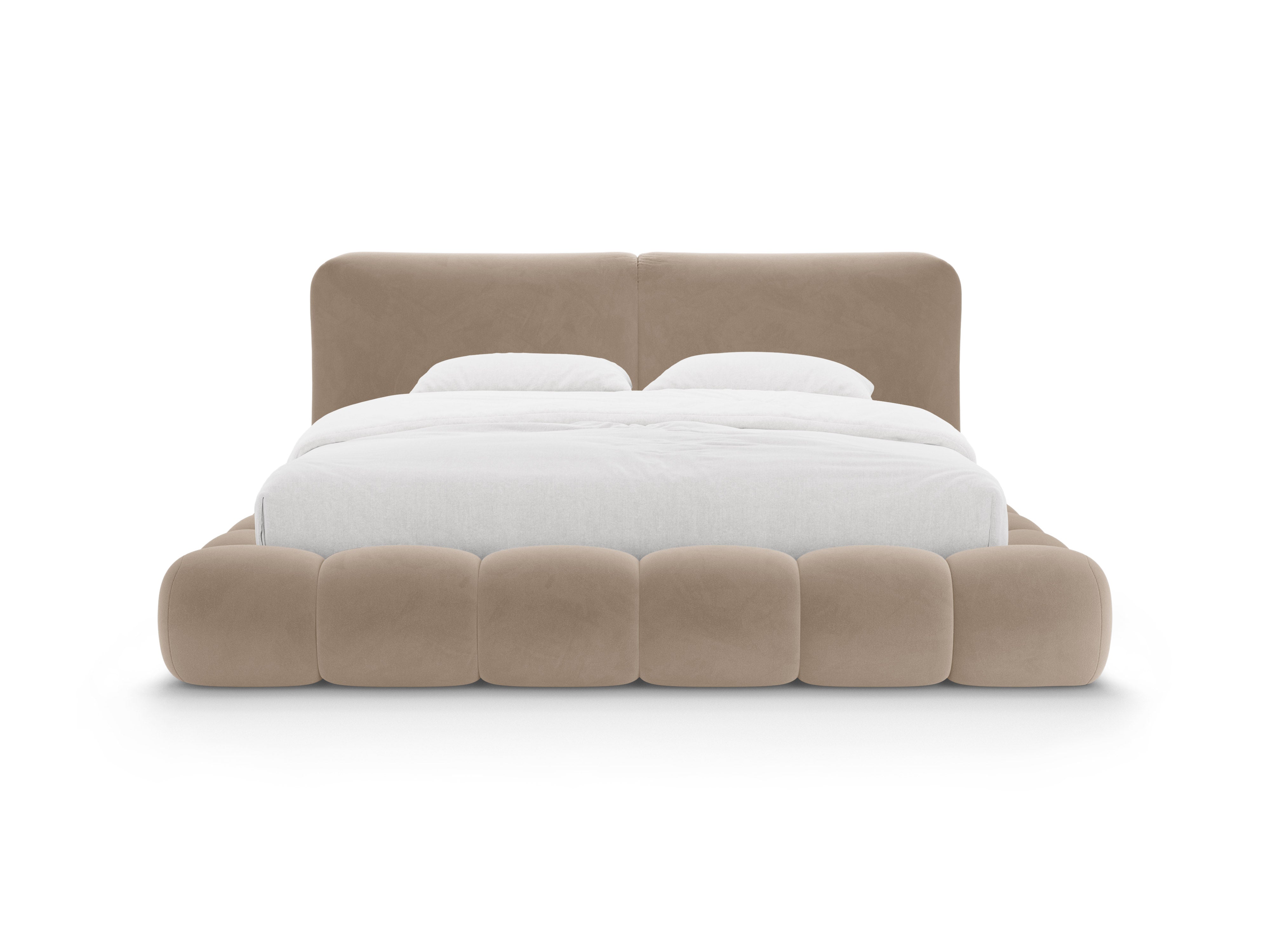 Velvet Bed SOLANGE Almond Beige