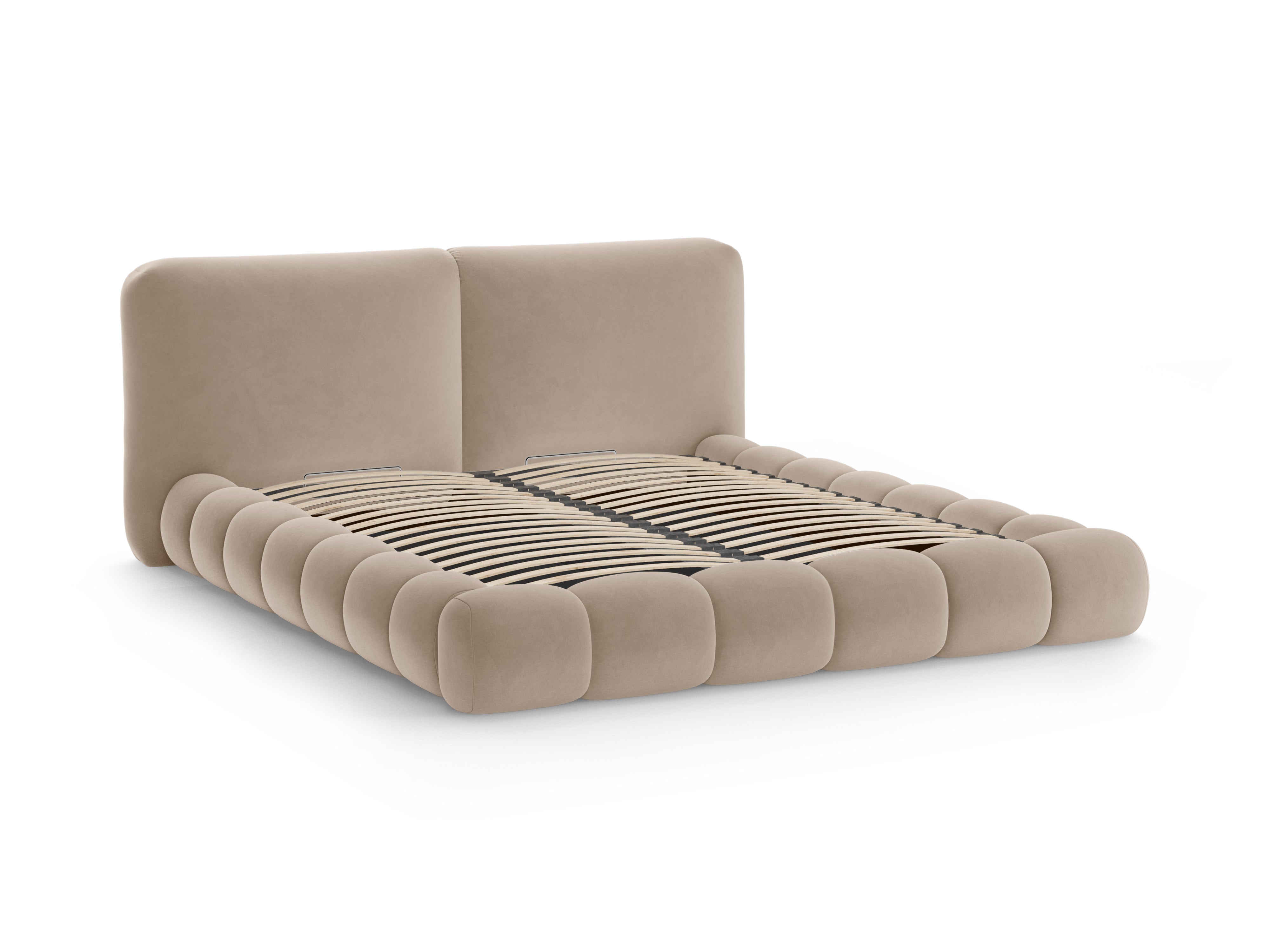 Velvet Bed SOLANGE Almond Beige