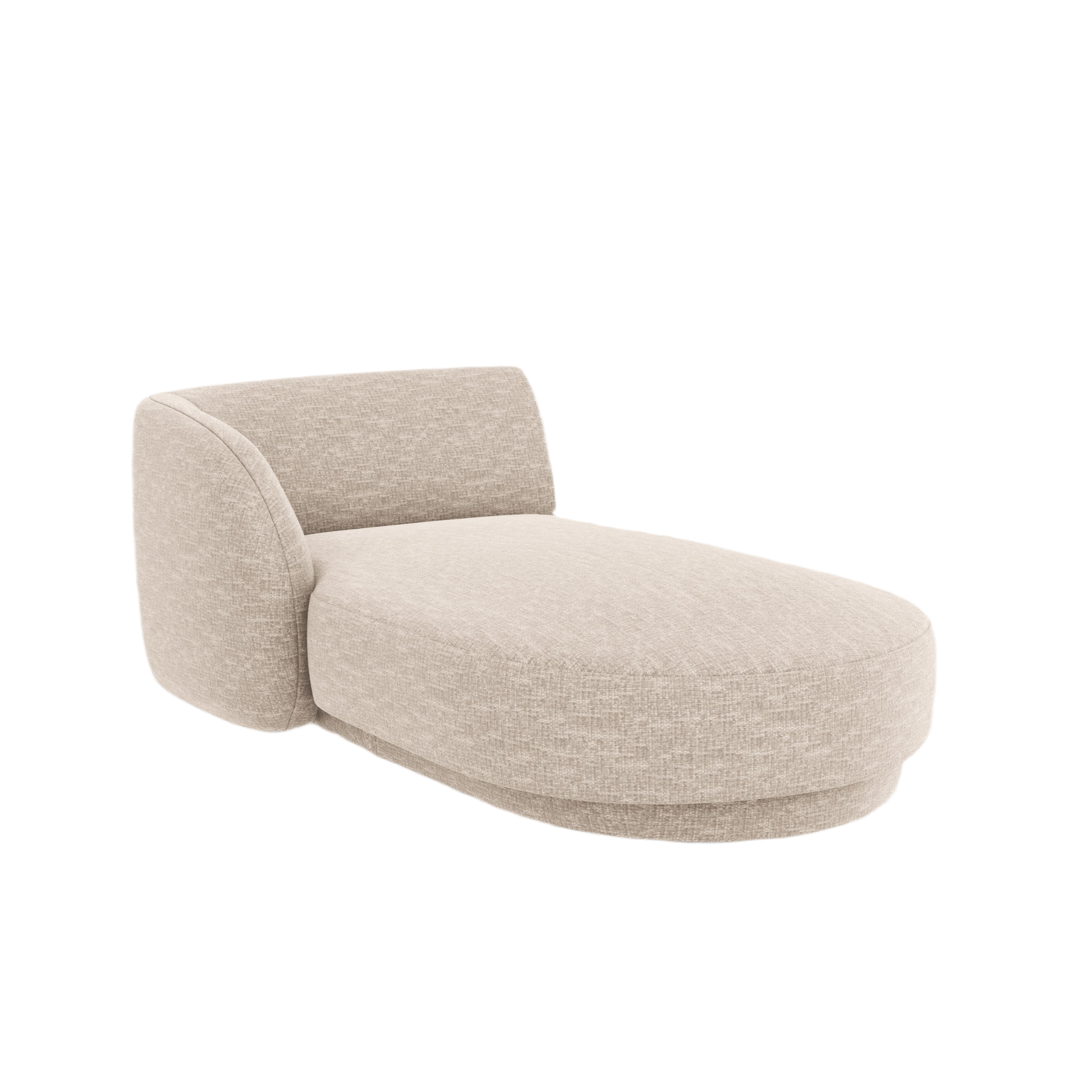 Left-facing chaise longue MILEY beige silky chenille