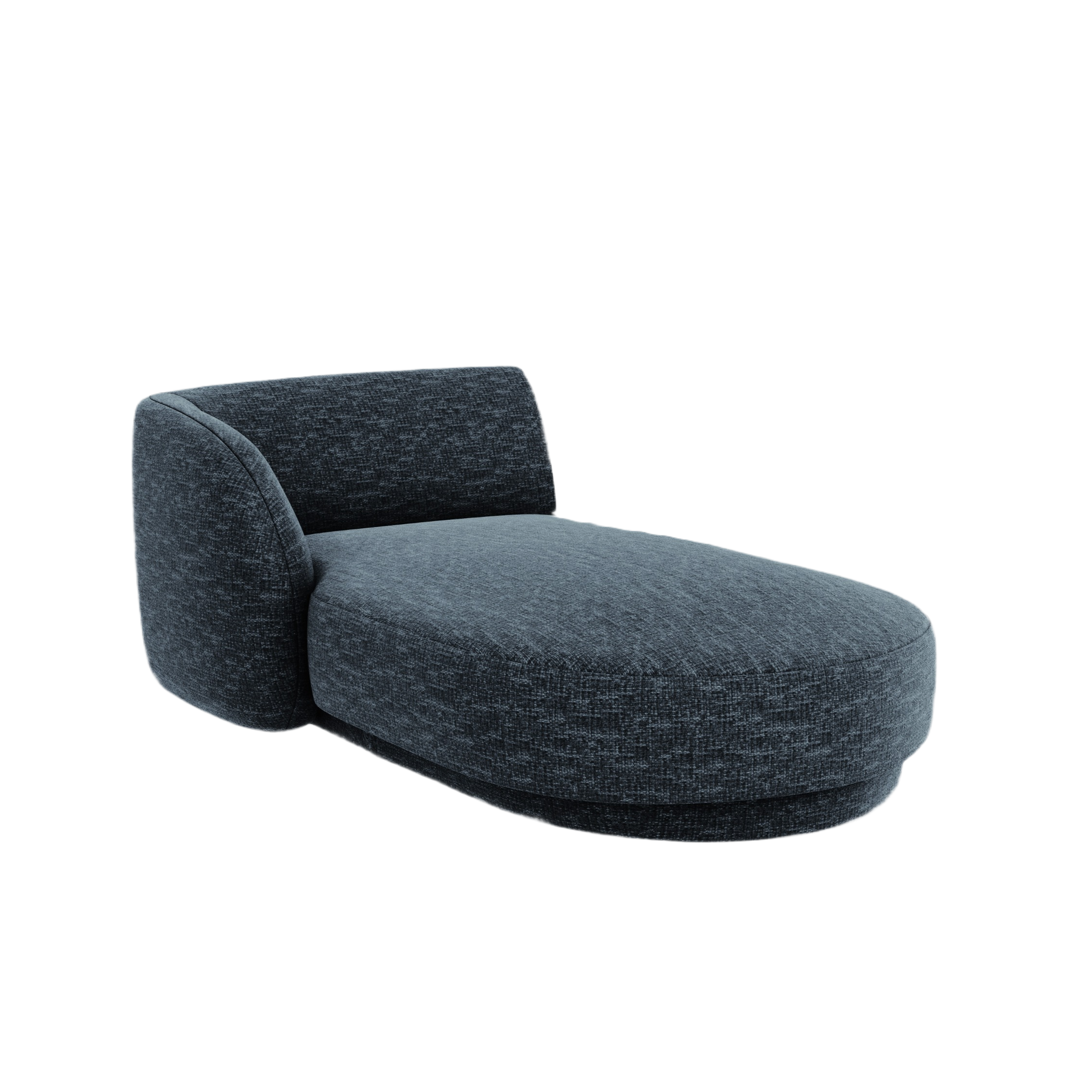 Szezlong levostranný MILEY královská modř s jemným šenilovým povrchem