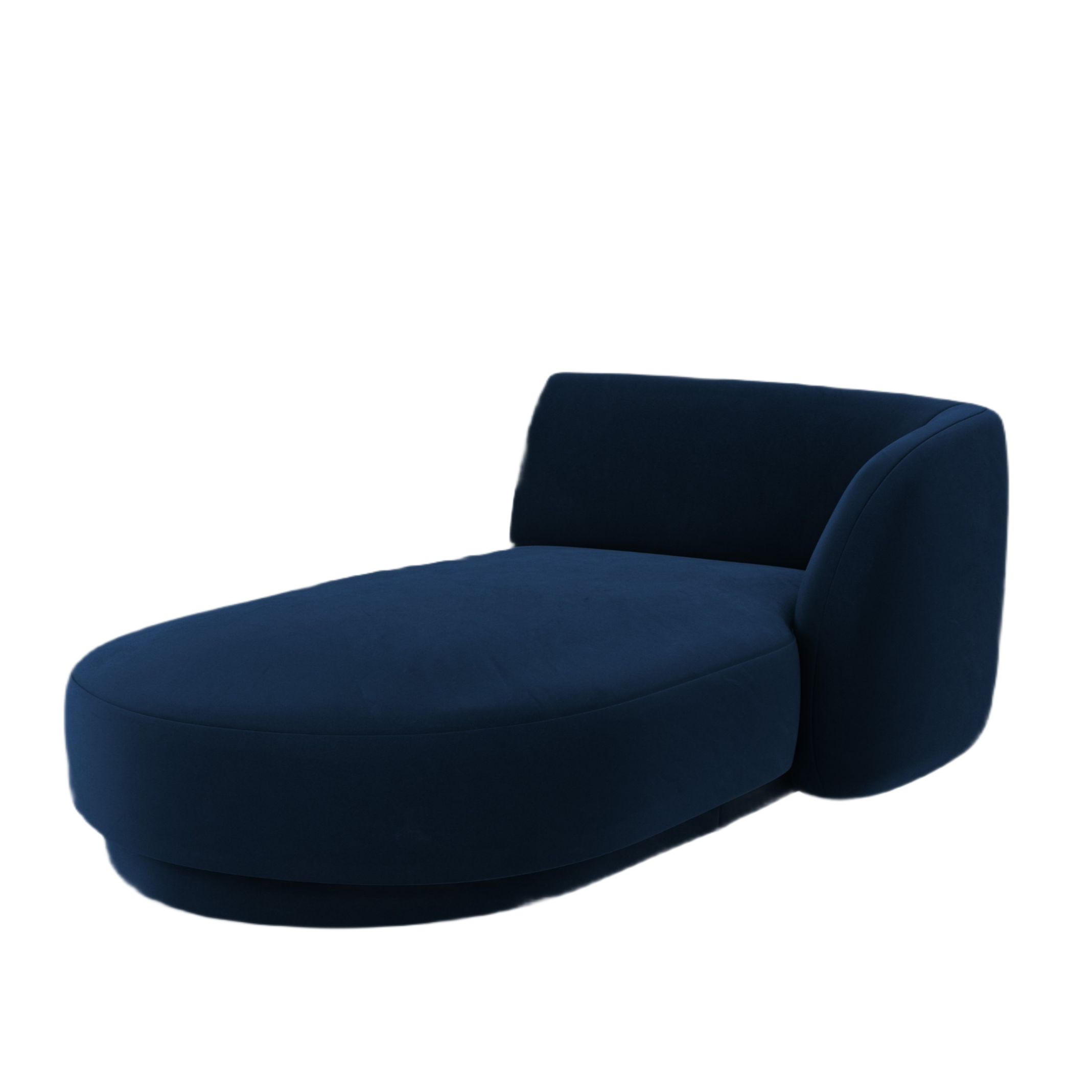 Szezlong sametový pravostranný MILEY královsky modrý