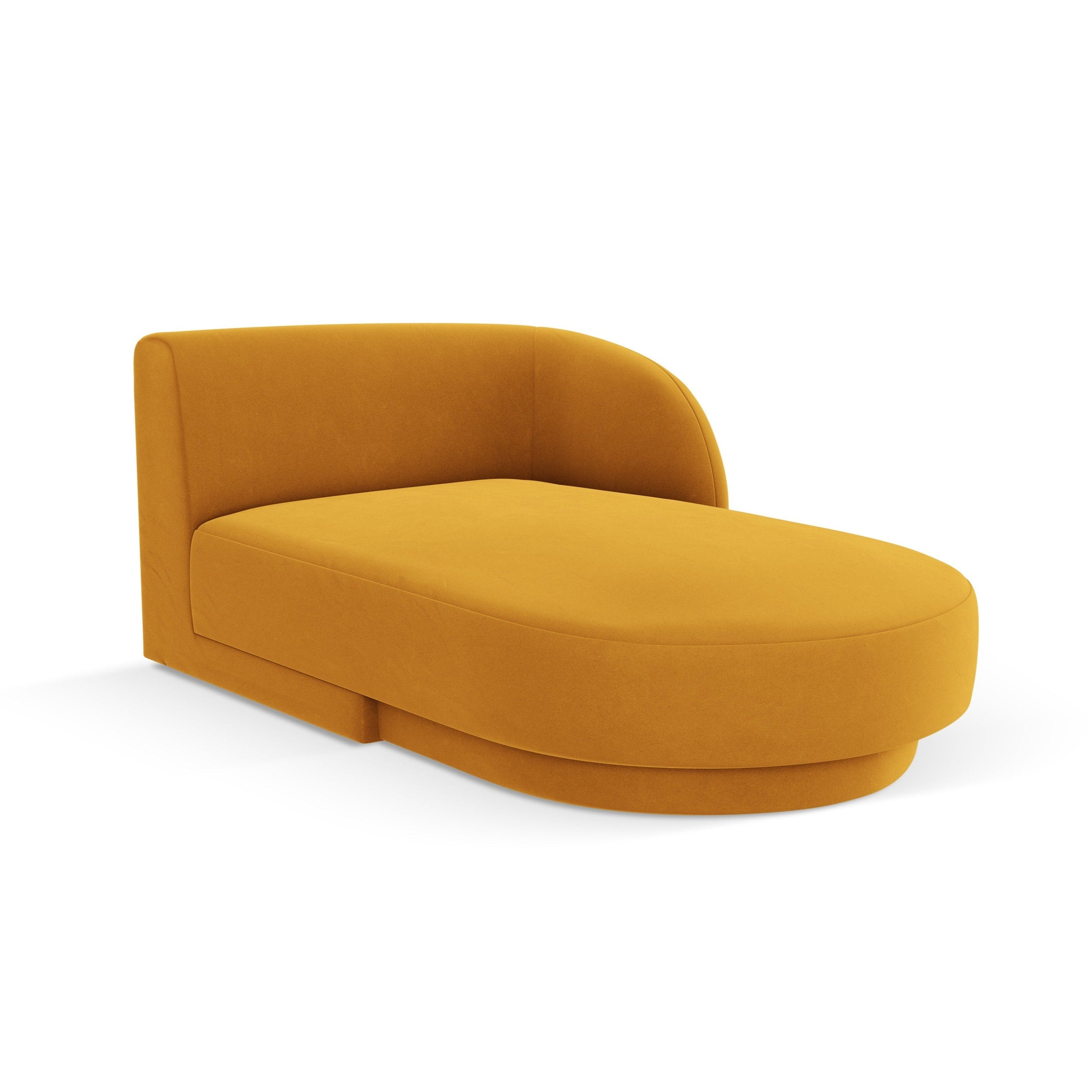 Right-facing velvet chaise longue MILEY yellow
