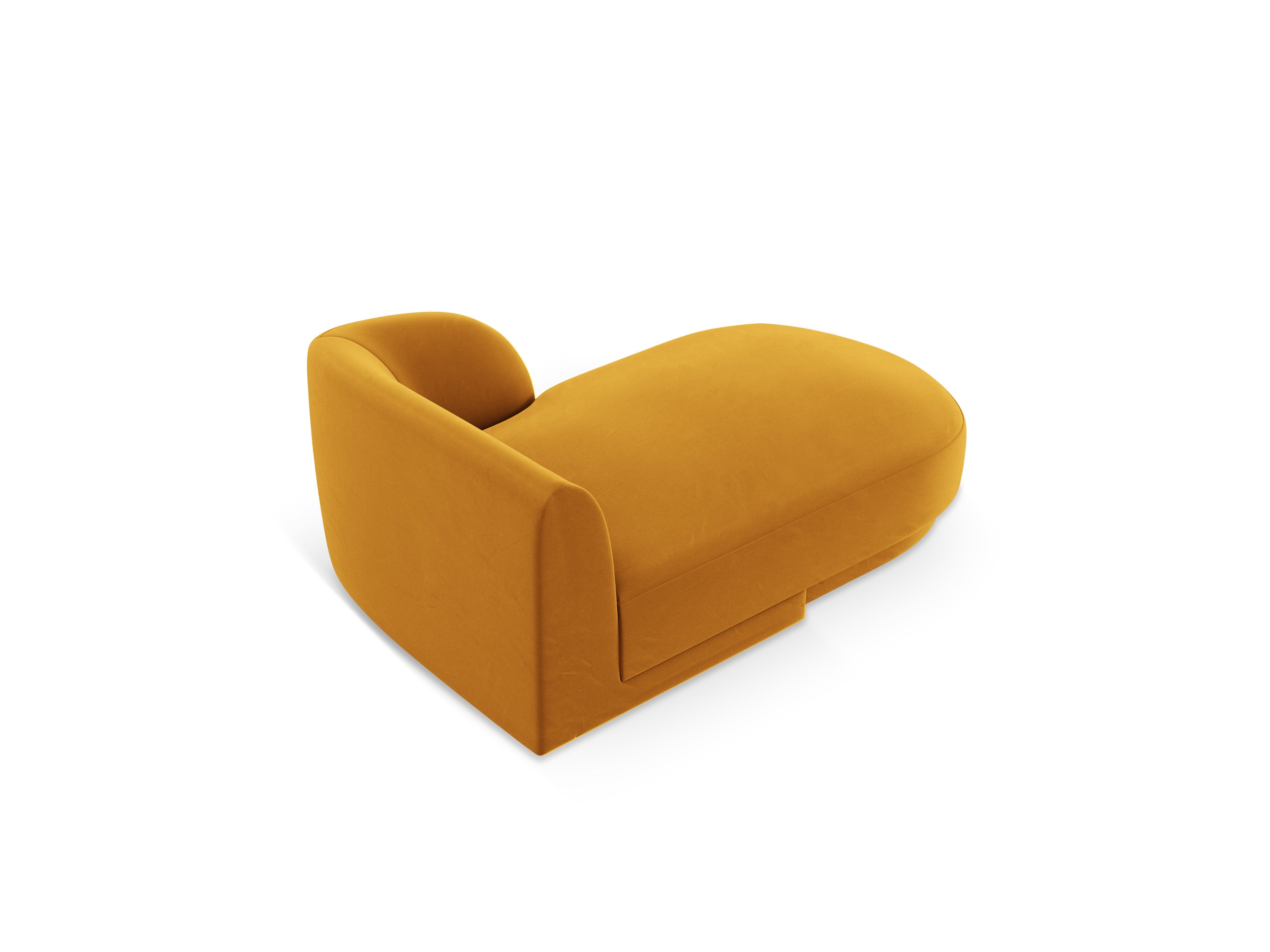 Right-facing velvet chaise longue MILEY yellow