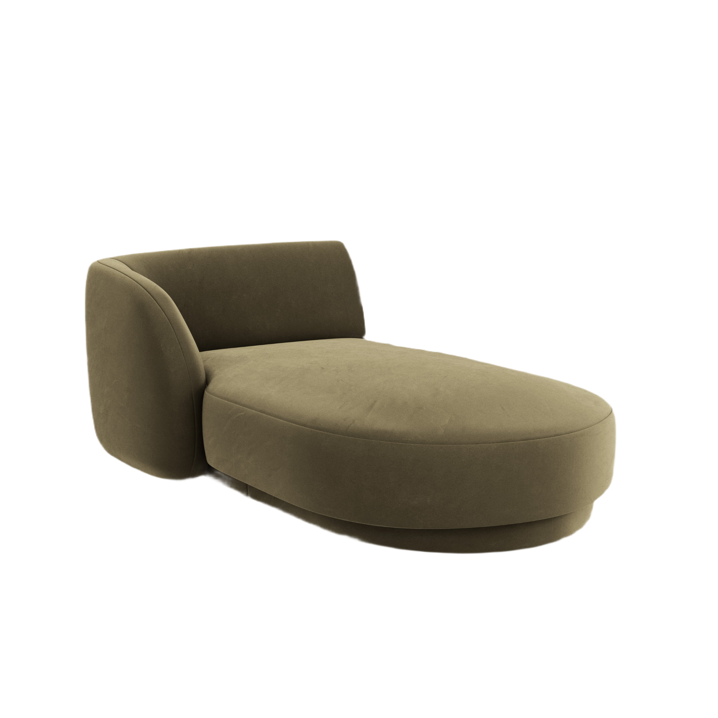 Szezlong aksamitný levostranný MILEY zelený