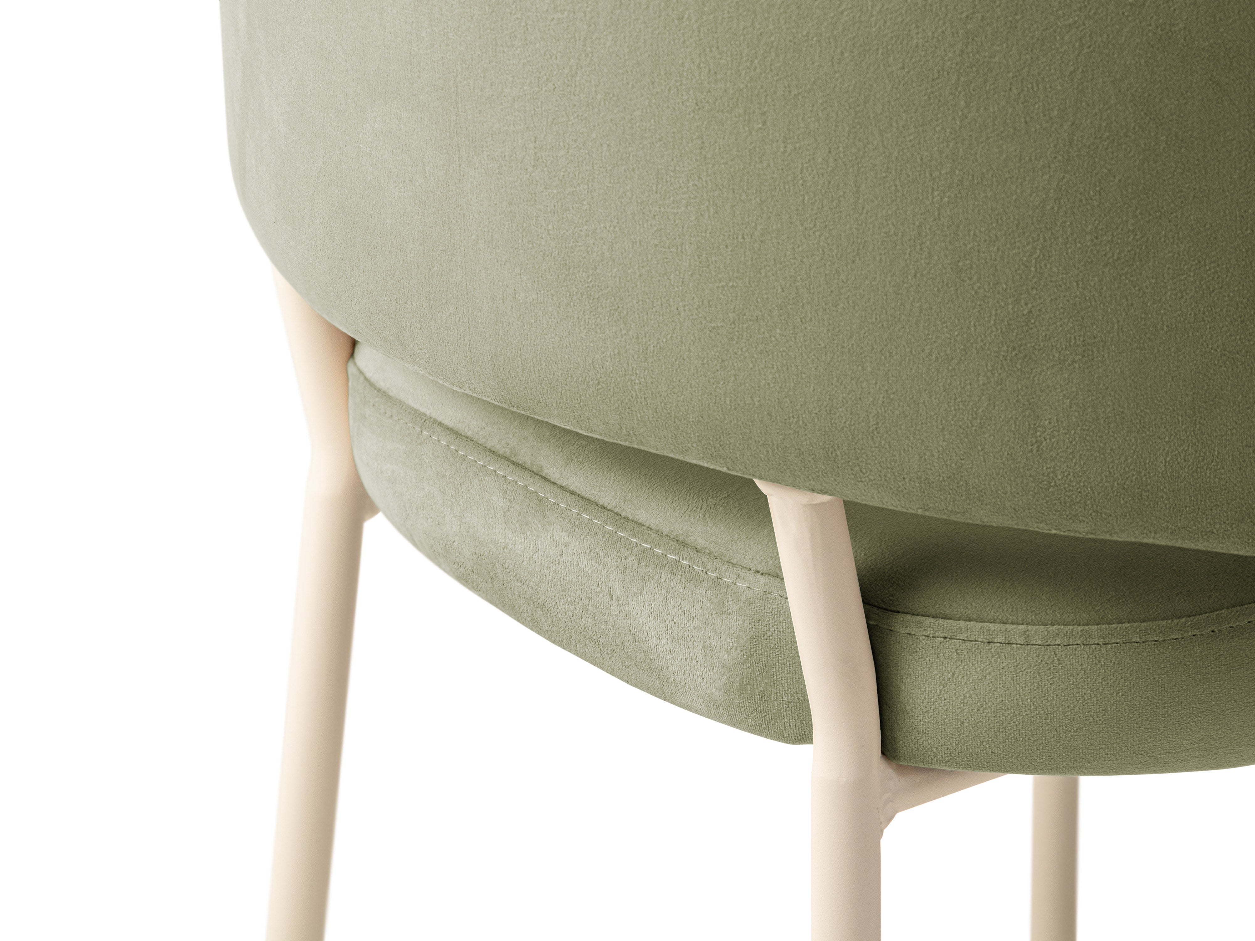 DORA Green Velvet Chair with Beige Base