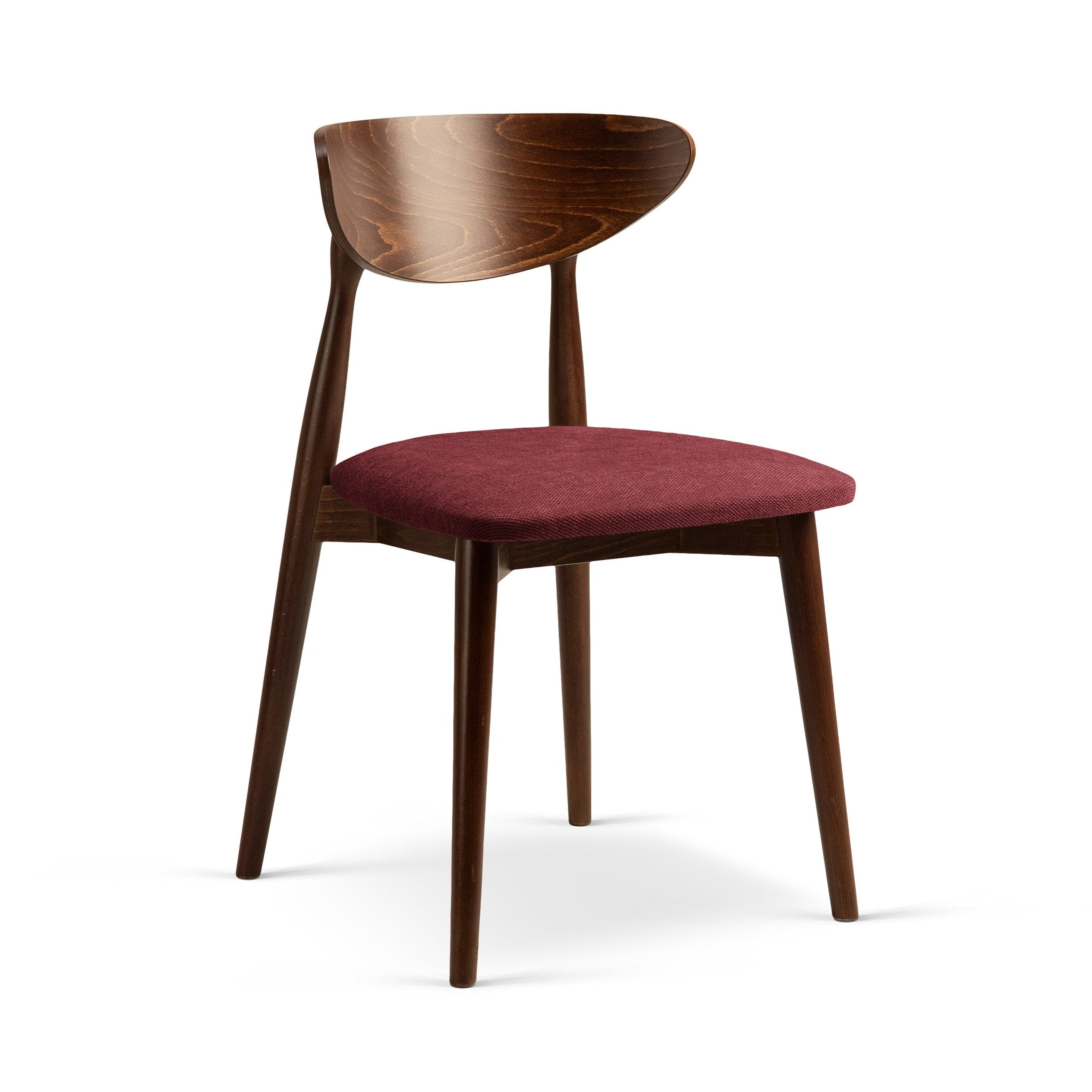 LEON Chair in Burgundy Chenille