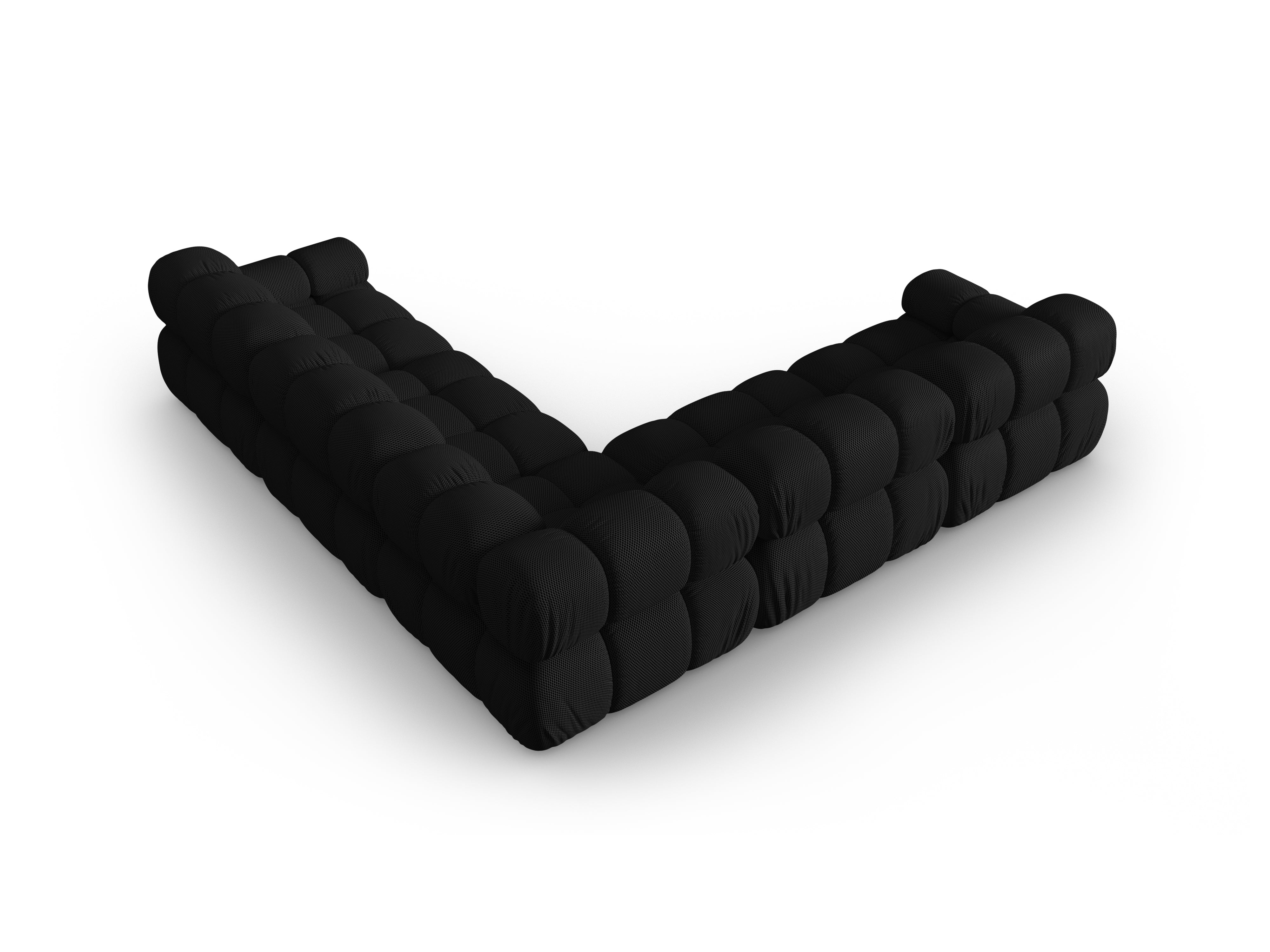 Symetrický roh BELLIS, černá 3D tkanina