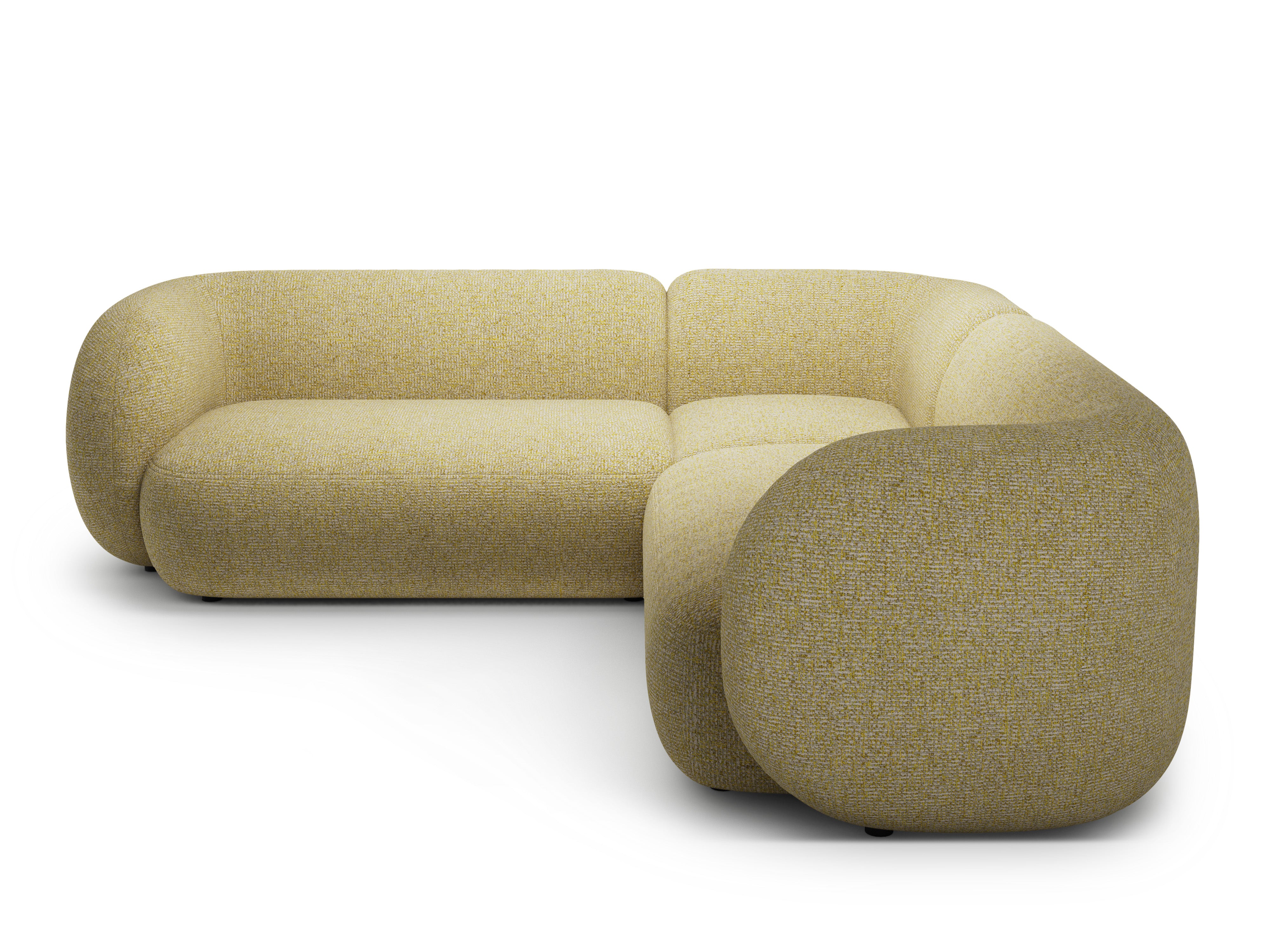 Symetrický rohový gauč KATE žlutý melír