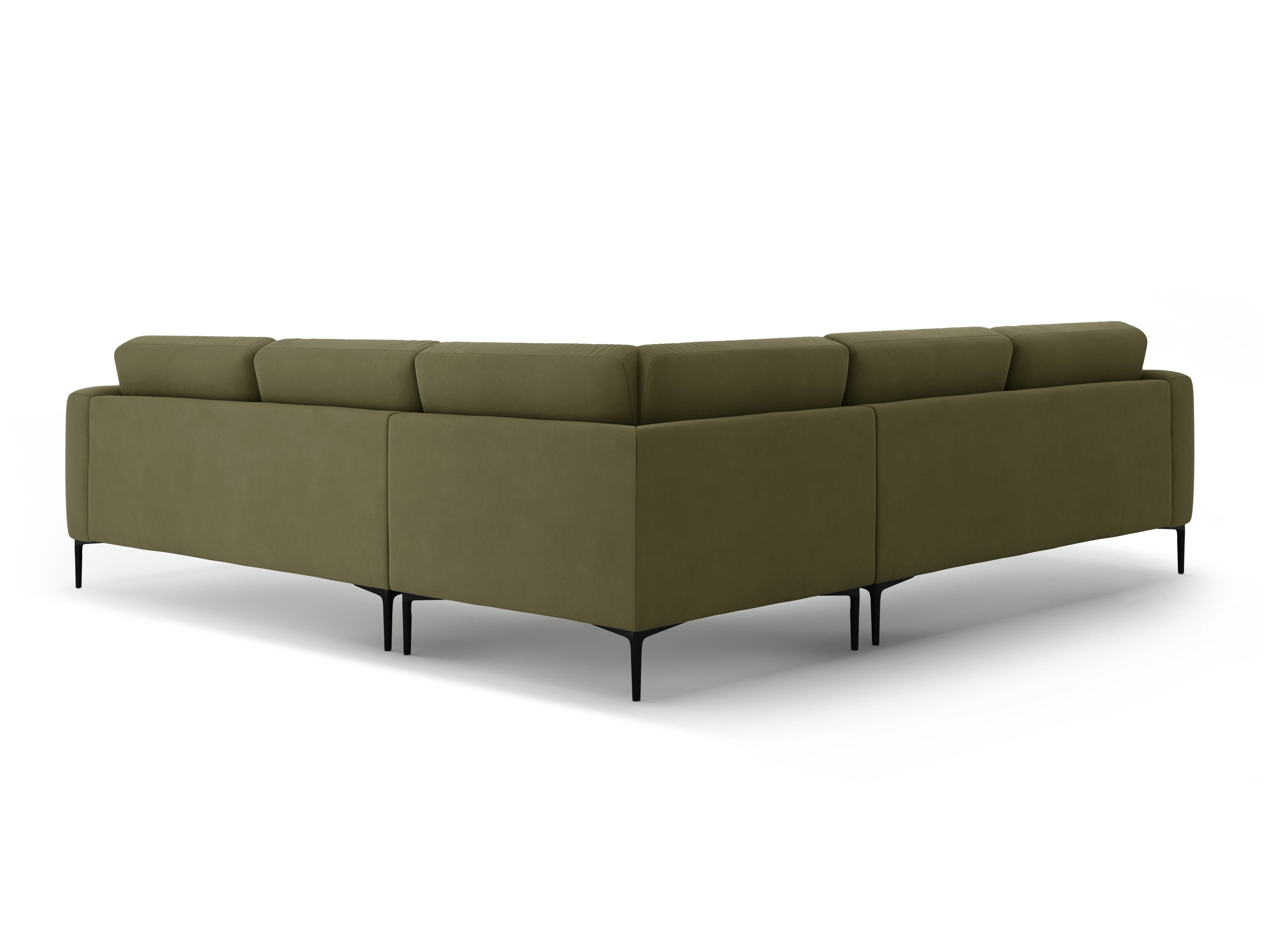 Symmetrical velvet corner sofa BEMY green