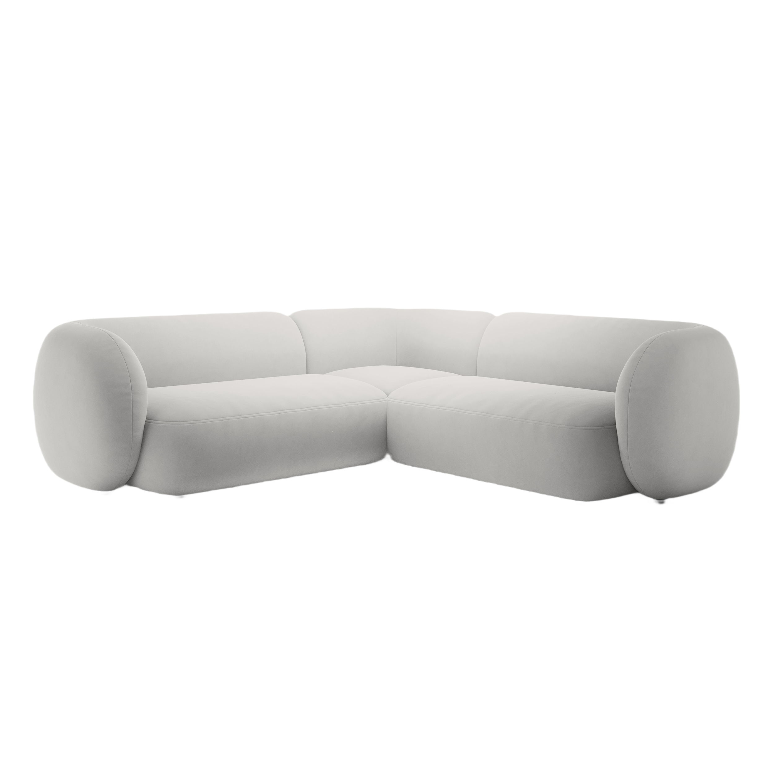 Symmetrical Velvet Corner Sofa KATE Light Gray
