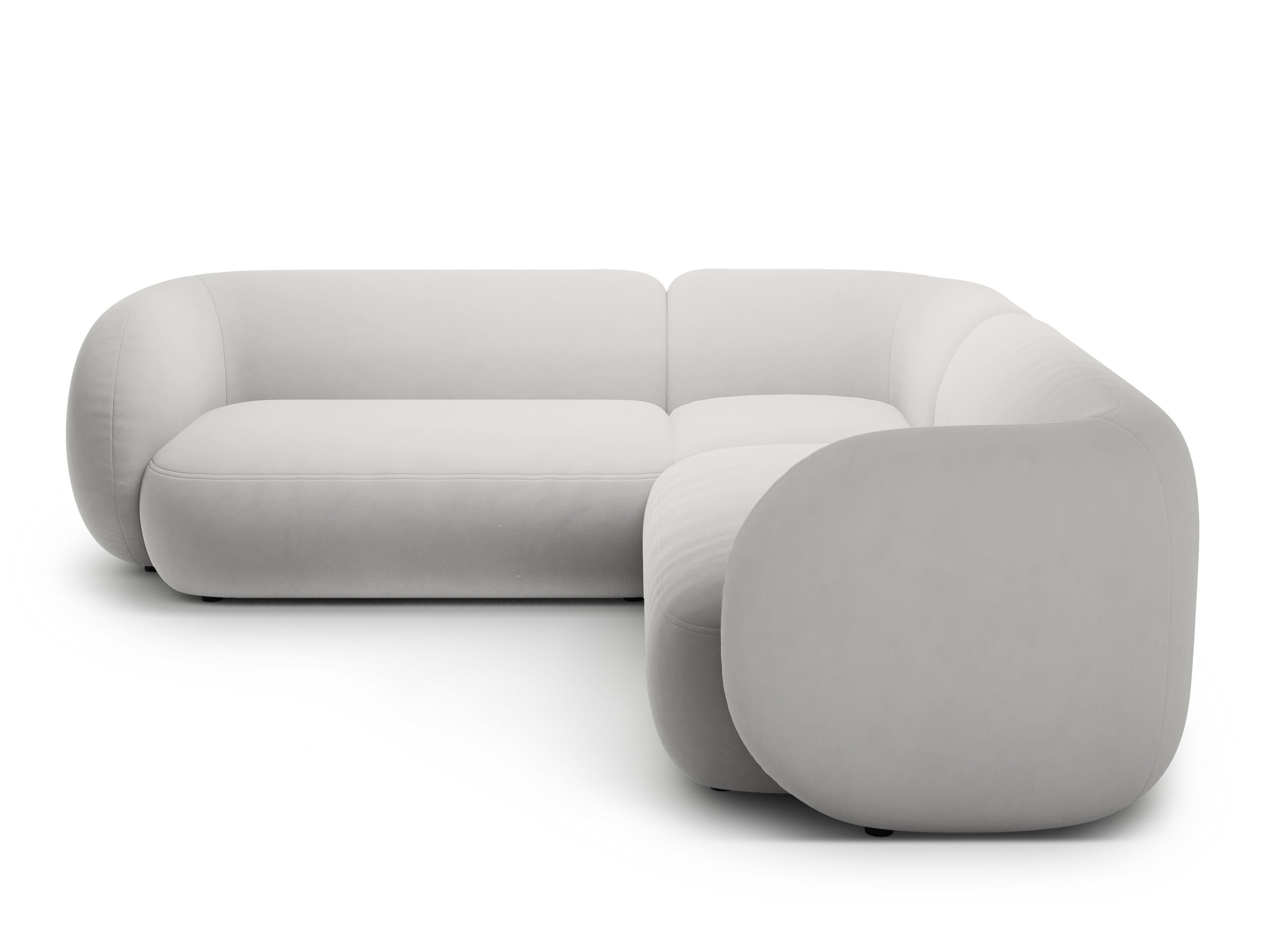 Symmetrical Velvet Corner Sofa KATE Light Gray