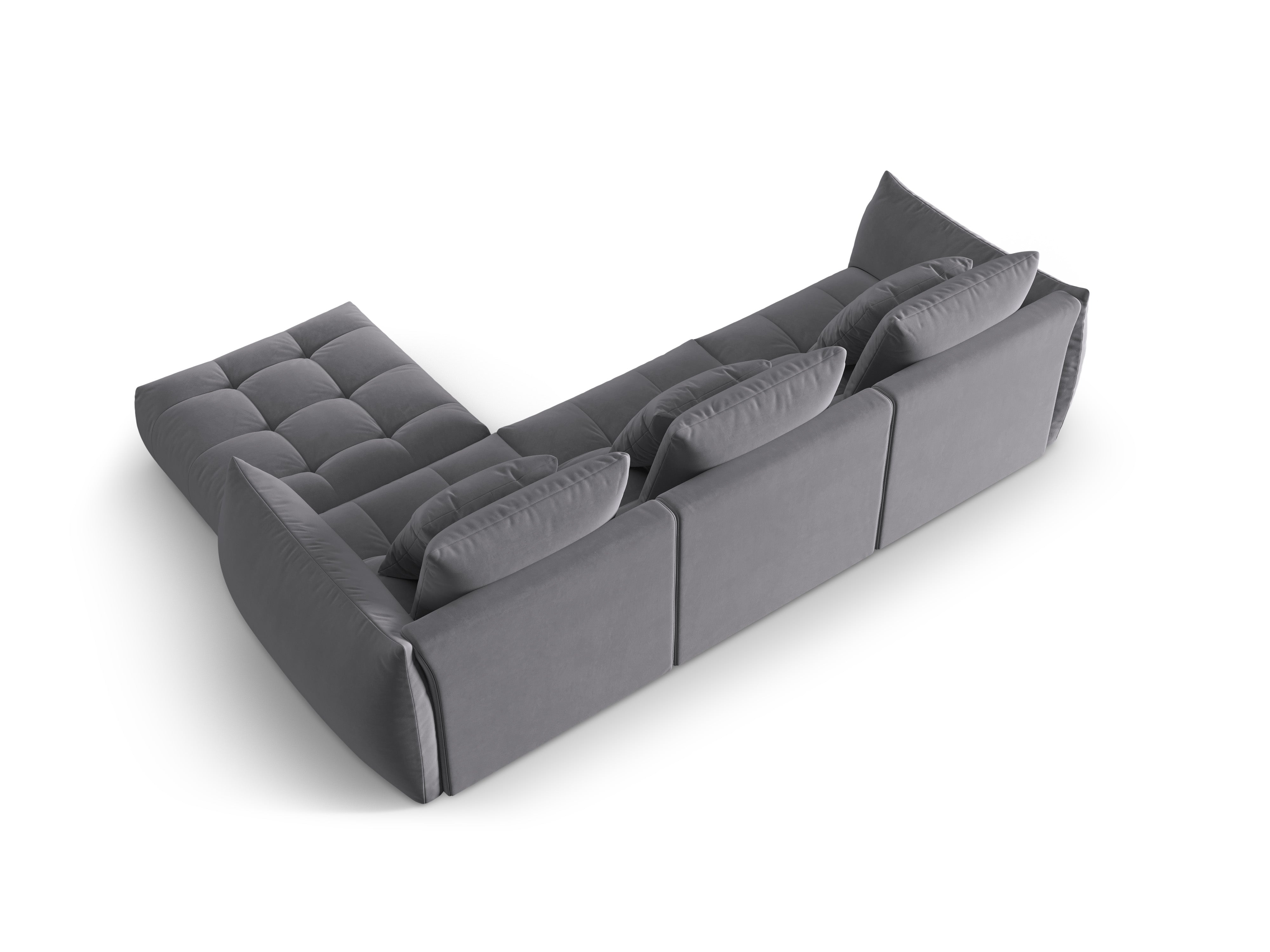Modular Velvet Corner Sofa BLOOM Dark Gray