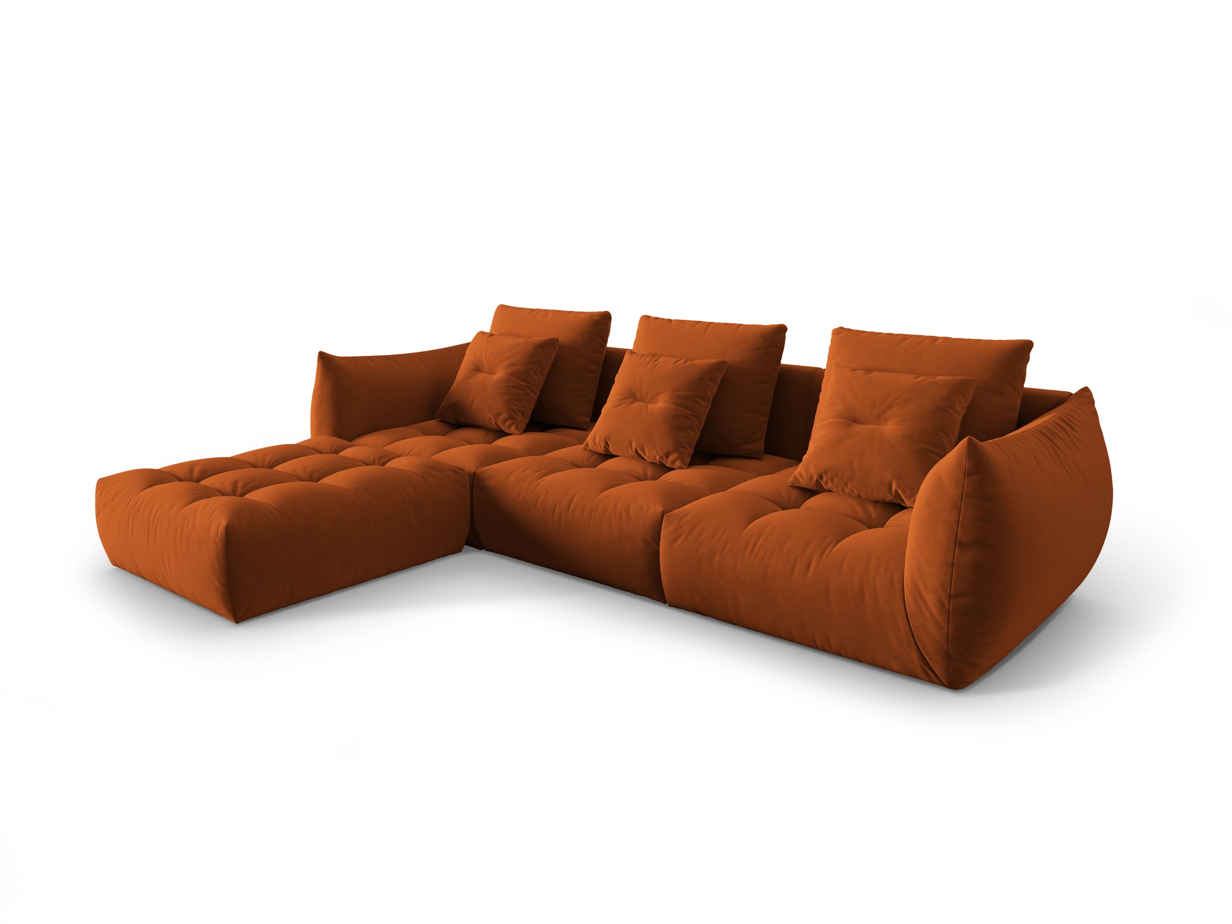Modular Velvet Corner Sofa BLOOM Terracotta