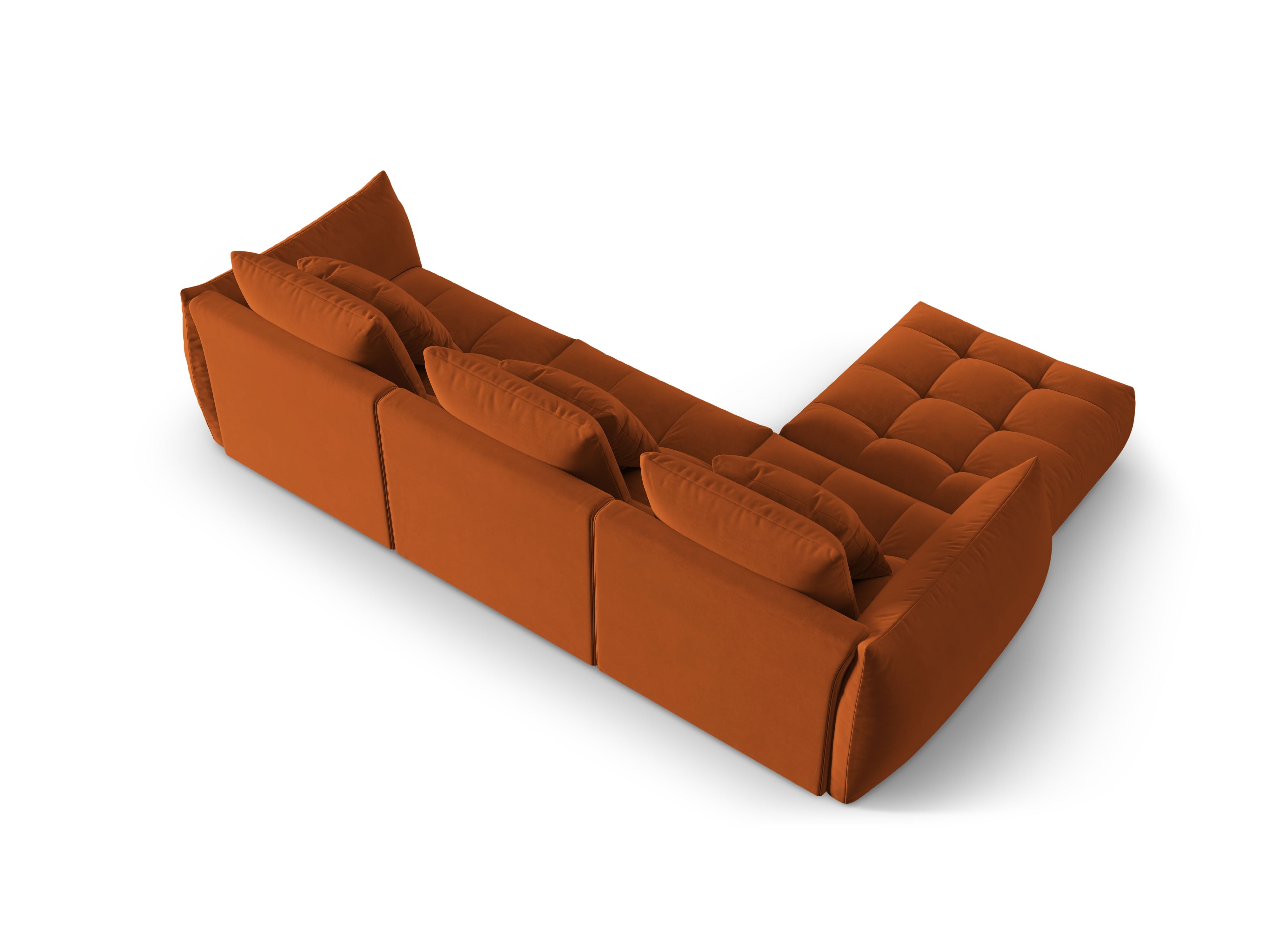Modular Velvet Corner Sofa BLOOM Terracotta