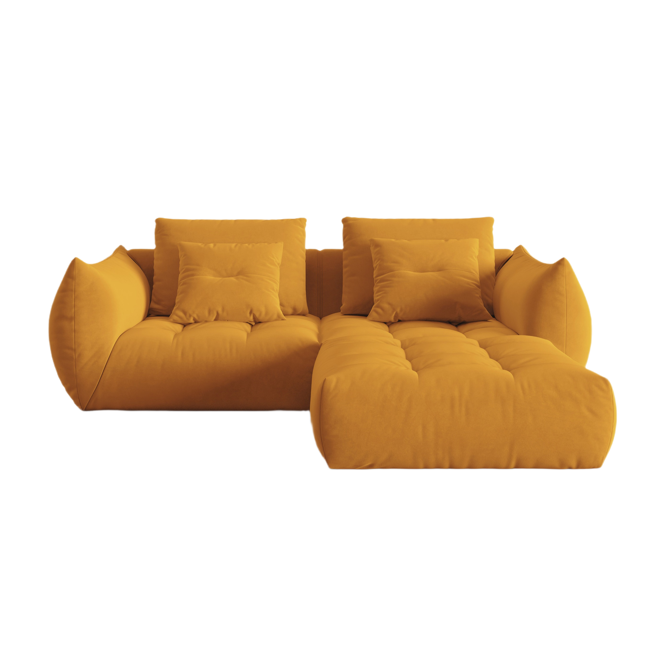 Modular Velvet Corner Sofa 3-Seater BLOOM Yellow