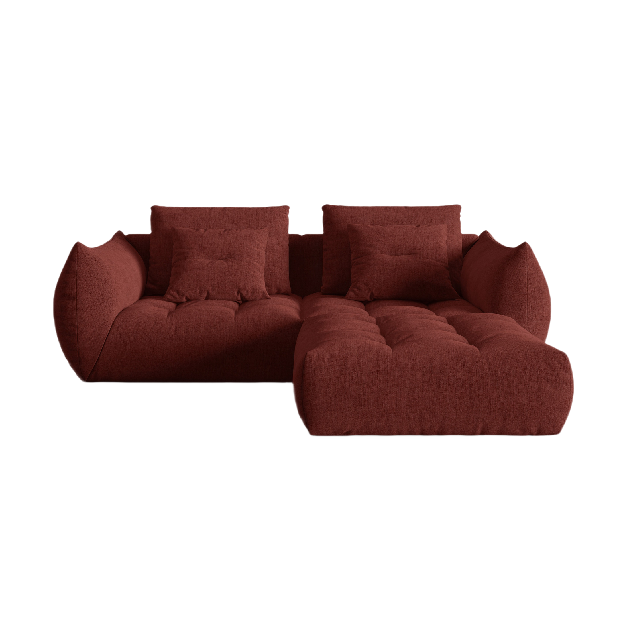 Modulární rohová sedačka pro 3 osoby BLOOM červený šenil