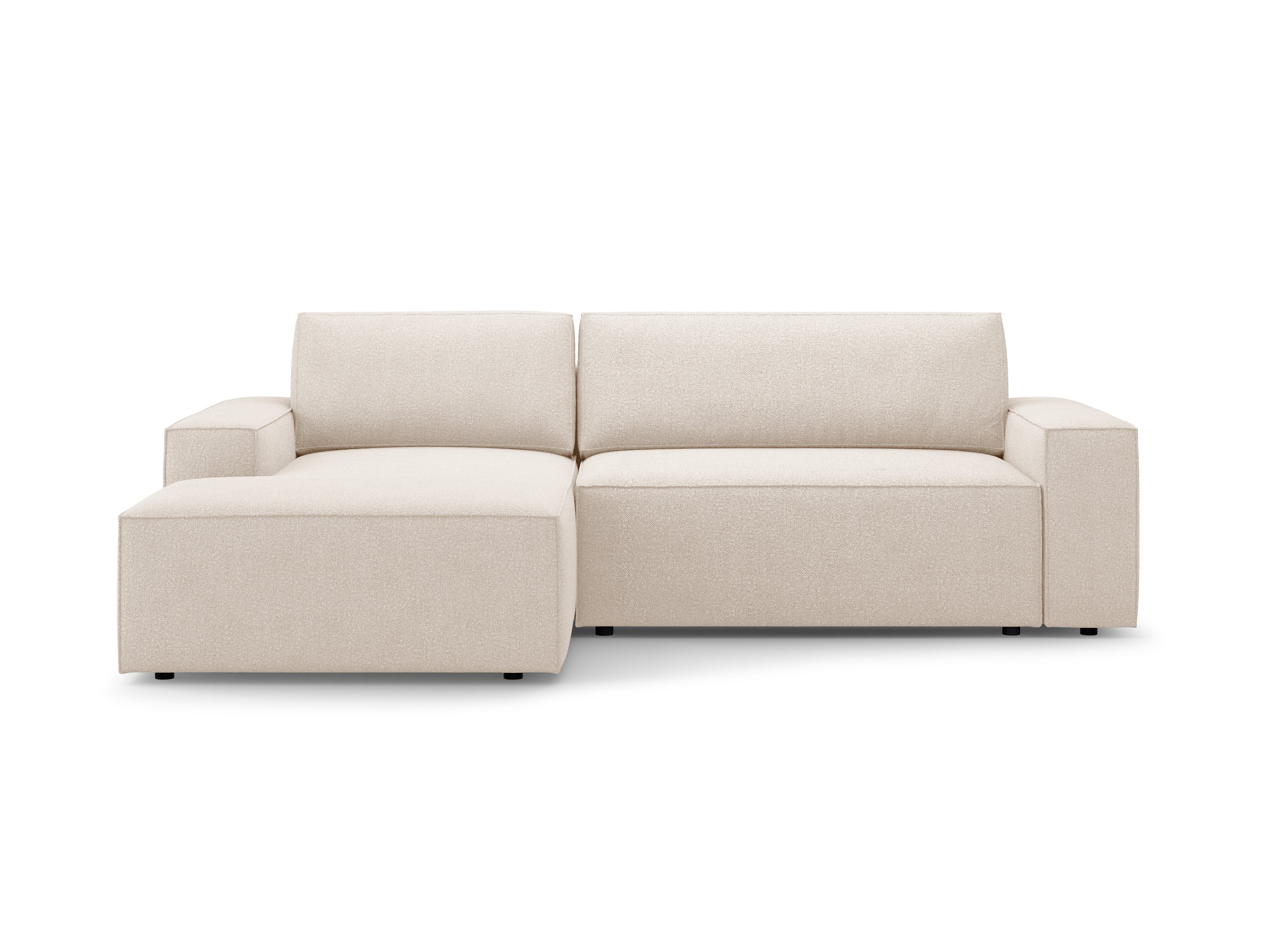 Left-facing corner sofa bed JODIE beige boucle